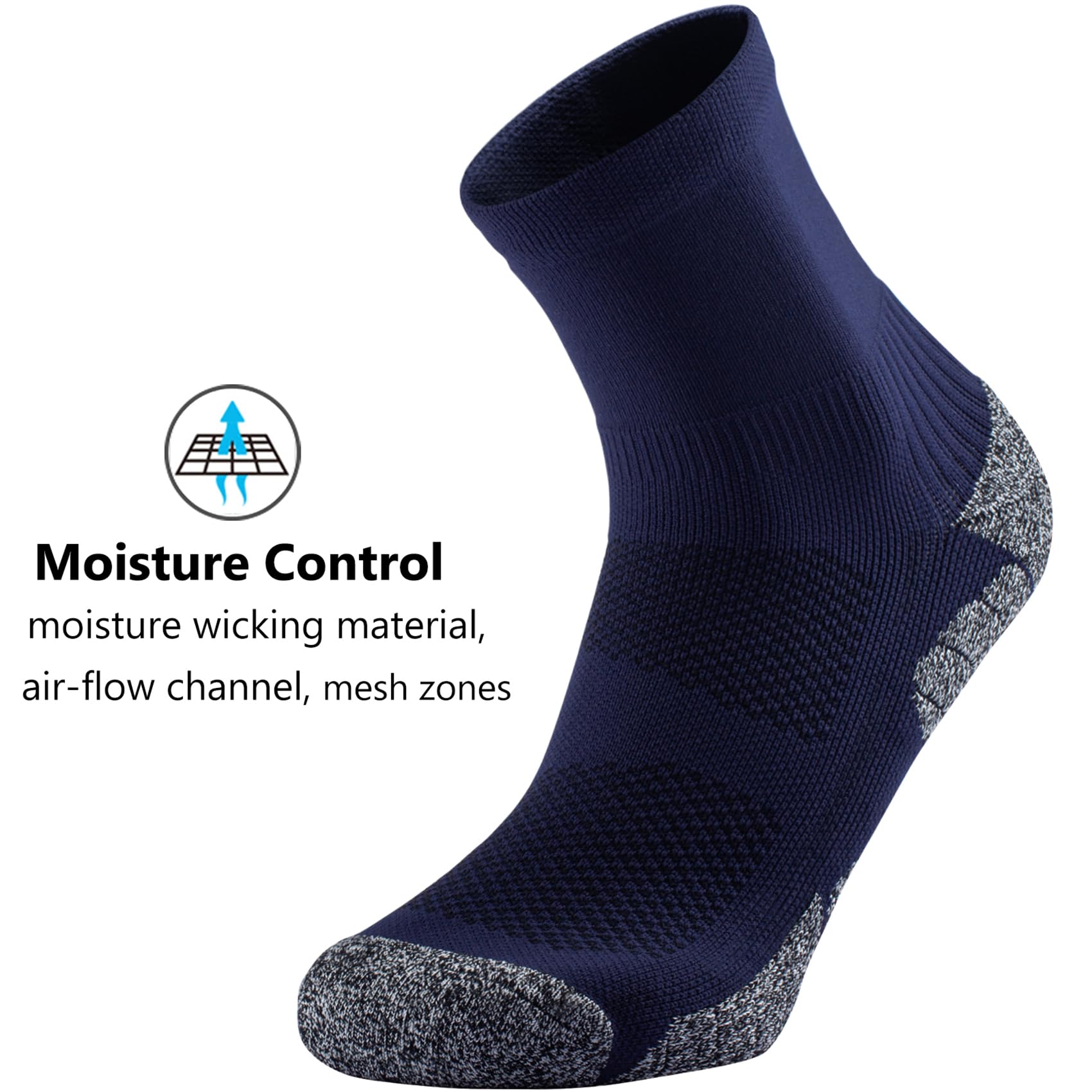 CWVLC Compression Athletic Quarter Socks for Men & Women - Cushioned Support for Running, Basketball & Workout - Breathable Performance Socks for Sports & Daily Activities