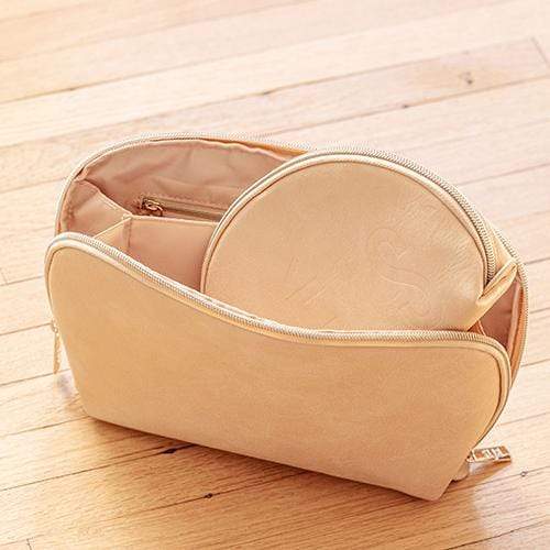 Premium Beige Cosmetic Pouch Set - Travel Makeup Organizer & Toiletry Bag for Women | Perfect for Vacation, Gym, and Everyday Essentials Storage