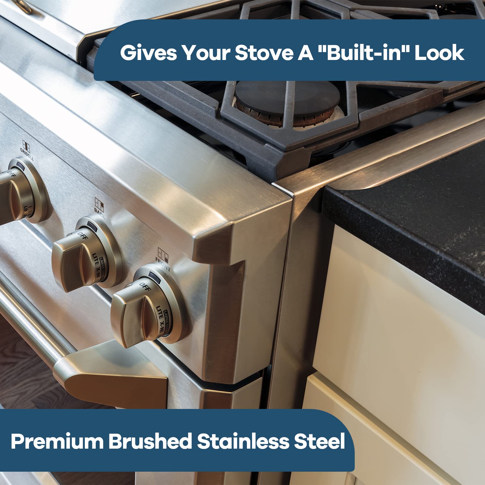 Stainless Steel Stove Gap Cover - Heat Resistant Oven Gap Filler for Gas Stoves (14.5
