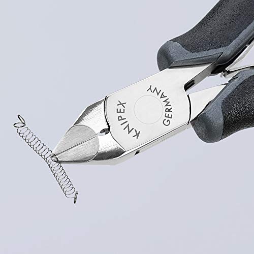 KNIPEX 7732120HESD Electronics Diagonal Cutters with Carbide Metal Cutting Edges - ESD Safe Precision Wire Cutters for Electronics Repair, DIY Projects & Professional Electrical Work