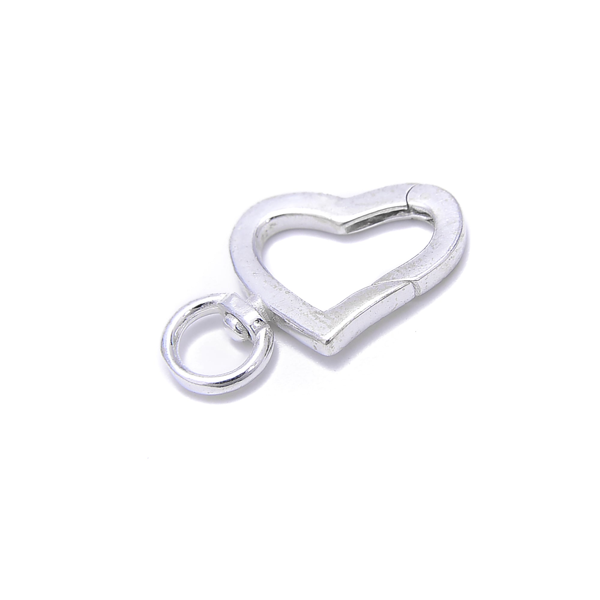 925 Sterling Silver Heart Clasp - 13x20mm (2 Pcs) - Jewelry Making Supplies for Necklaces, Bracelets & DIY Crafts