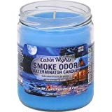 Smoke Odor Eliminator Candle - 13oz Jar with 8 Scents (Patchouli Amber, Lavender, Fall Leaves, Peace & Love, Flower Power, Cabin Nights, Eufloria, Sandalwood) - Home Air Freshener for Living Room, Bedroom & Bathroom