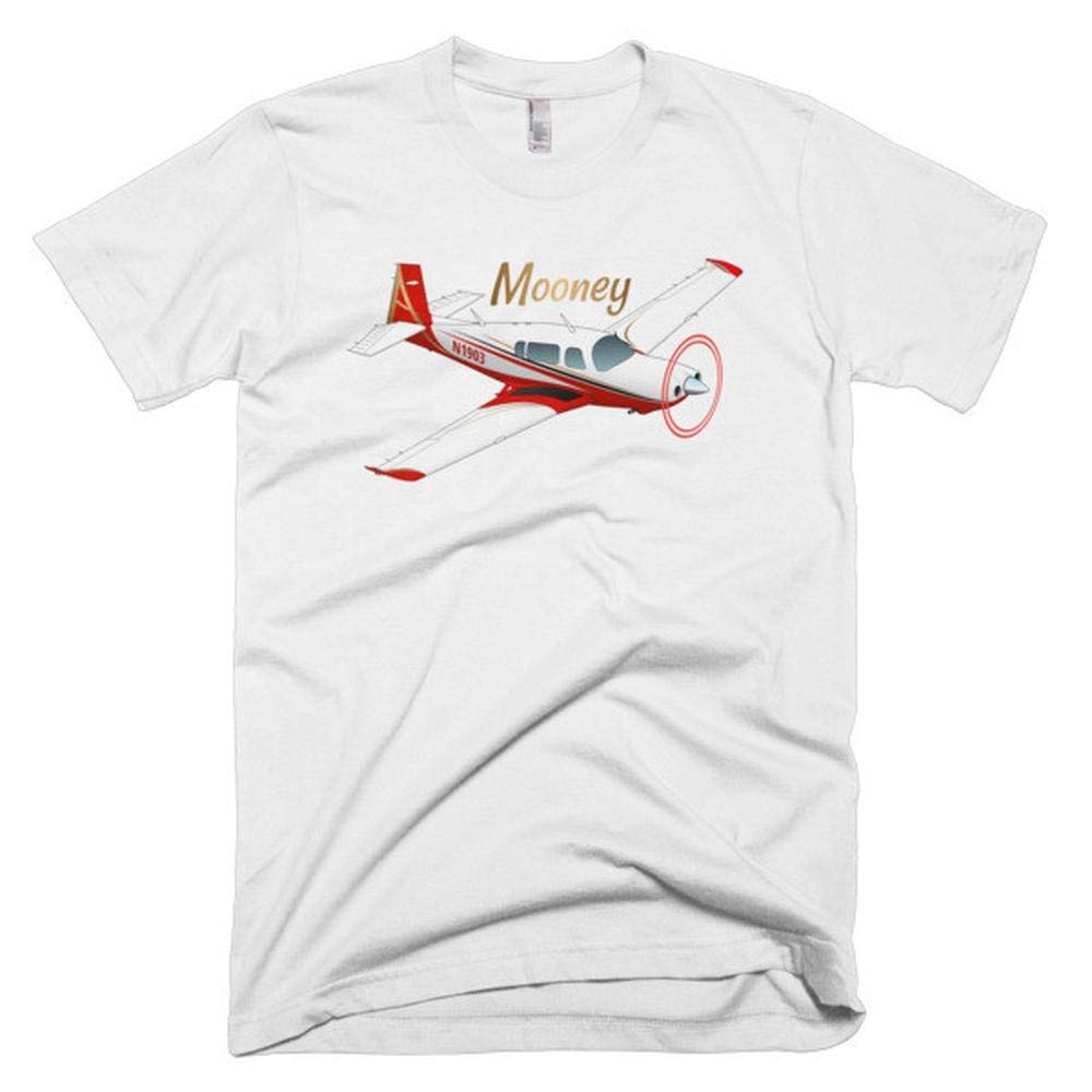Custom Mooney Airplane T-Shirt - Personalized Red Pilot Shirt with Your Name | Perfect for Aviation Enthusiasts & Flight Crew Gifts