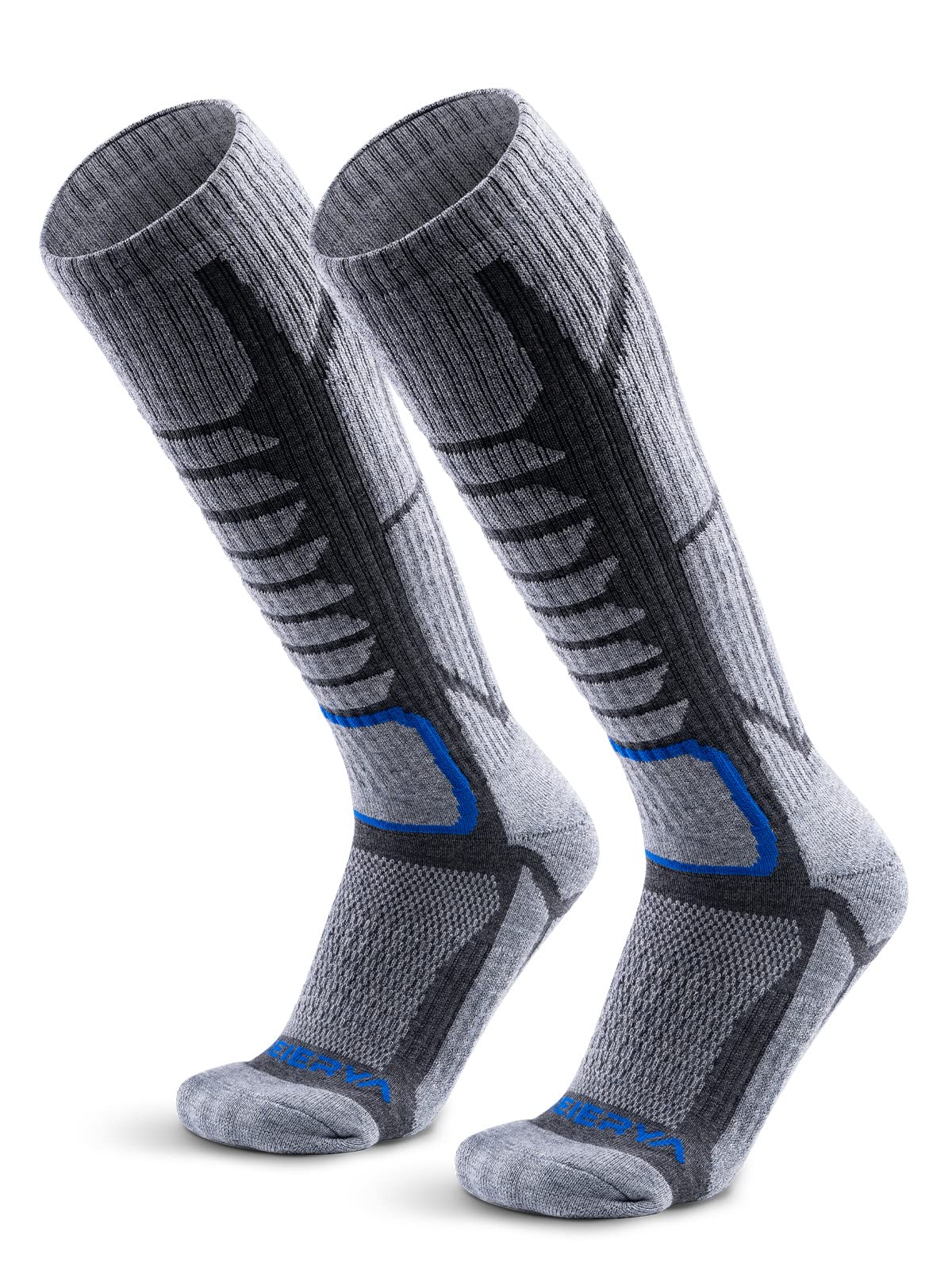 Premium Merino Wool Ski Socks for Men & Women - Warm Thermal Knee-High Winter Snowboarding Socks (3-Pack) - Perfect for Skiing, Snowboarding & Cold Weather Outdoor Activities