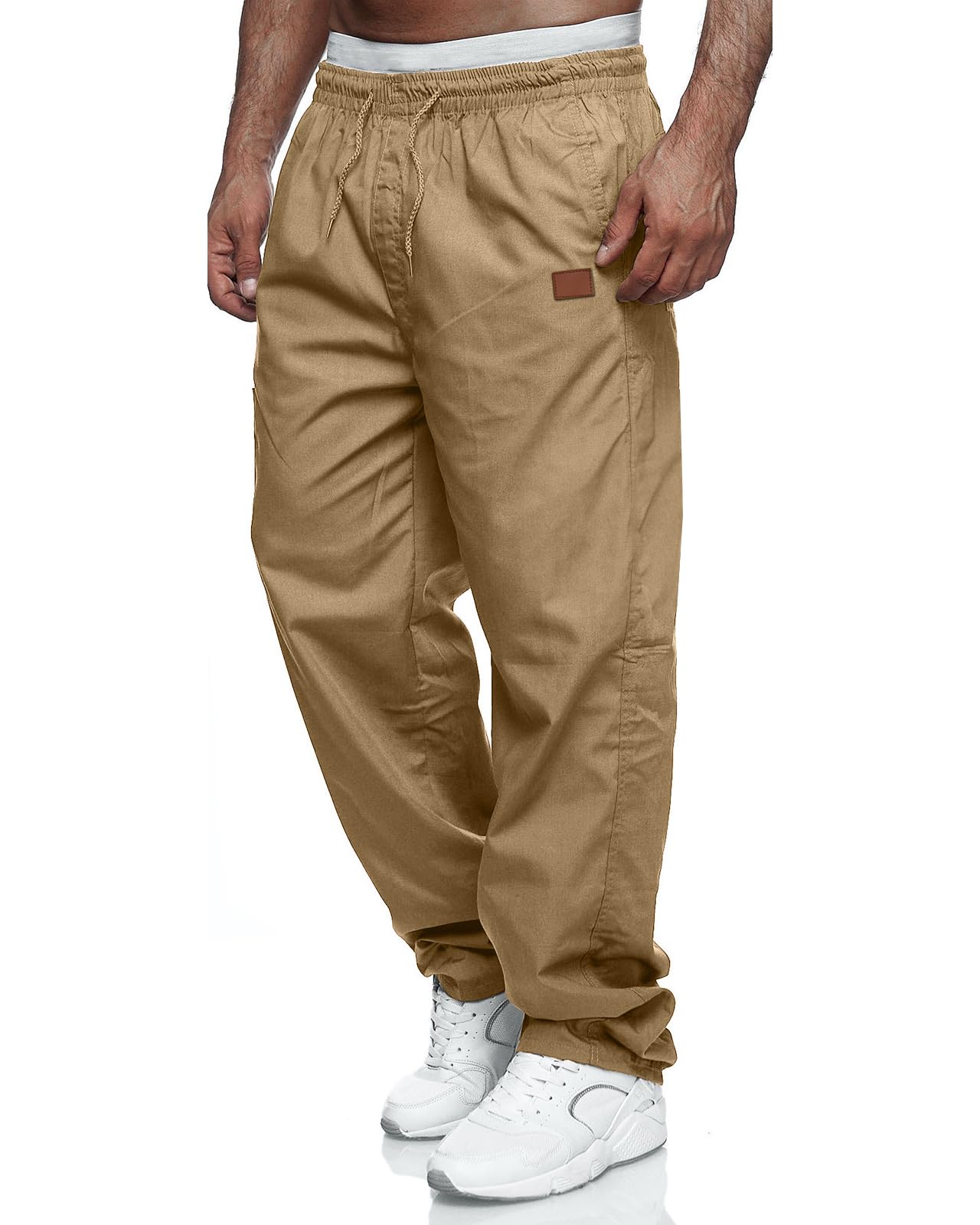 Men's Casual Jogger Pants - Relaxed Fit Cargo Sweatpants with Drawstring for Hiking, Outdoor & Sports | Comfortable Twill Fabric for Workout, Travel & Everyday Wear