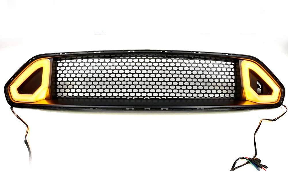 2018-2023 Ford Mustang R-Spec Style Front Grille Replacement - Upper Bumper Grille with Dual Color LED Lights | Perfect for Car Modifications & Performance Upgrades