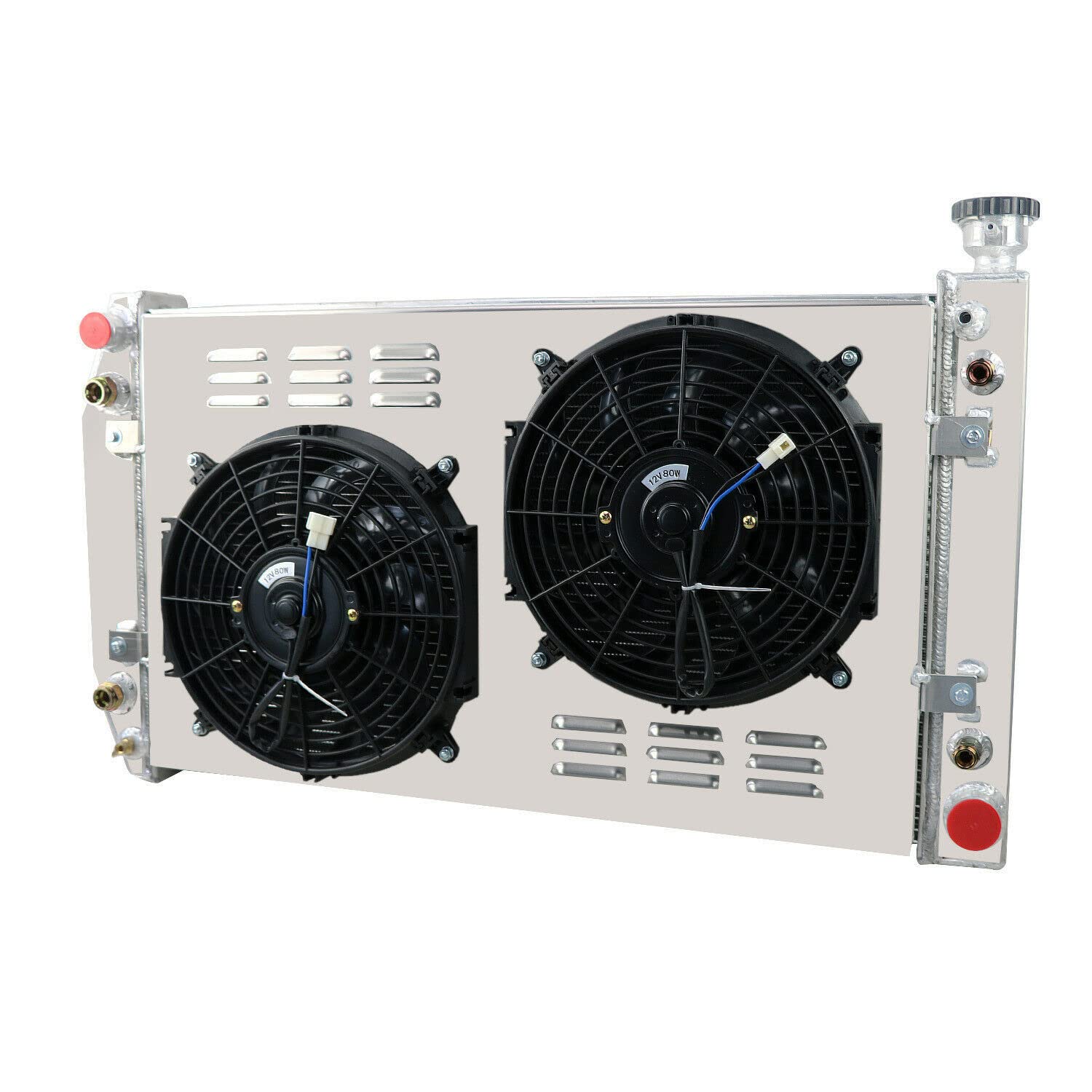 CU622 Aluminum Radiator for 1988-1999 Chevy GMC C/K 1500 2500 3500 V6 V8 GAS CNG DIESEL - 3 Row Core Radiator with Shroud & Fan Relay Kit - Heavy Duty Cooling Solution for Trucks, Towing & Off-Road Use