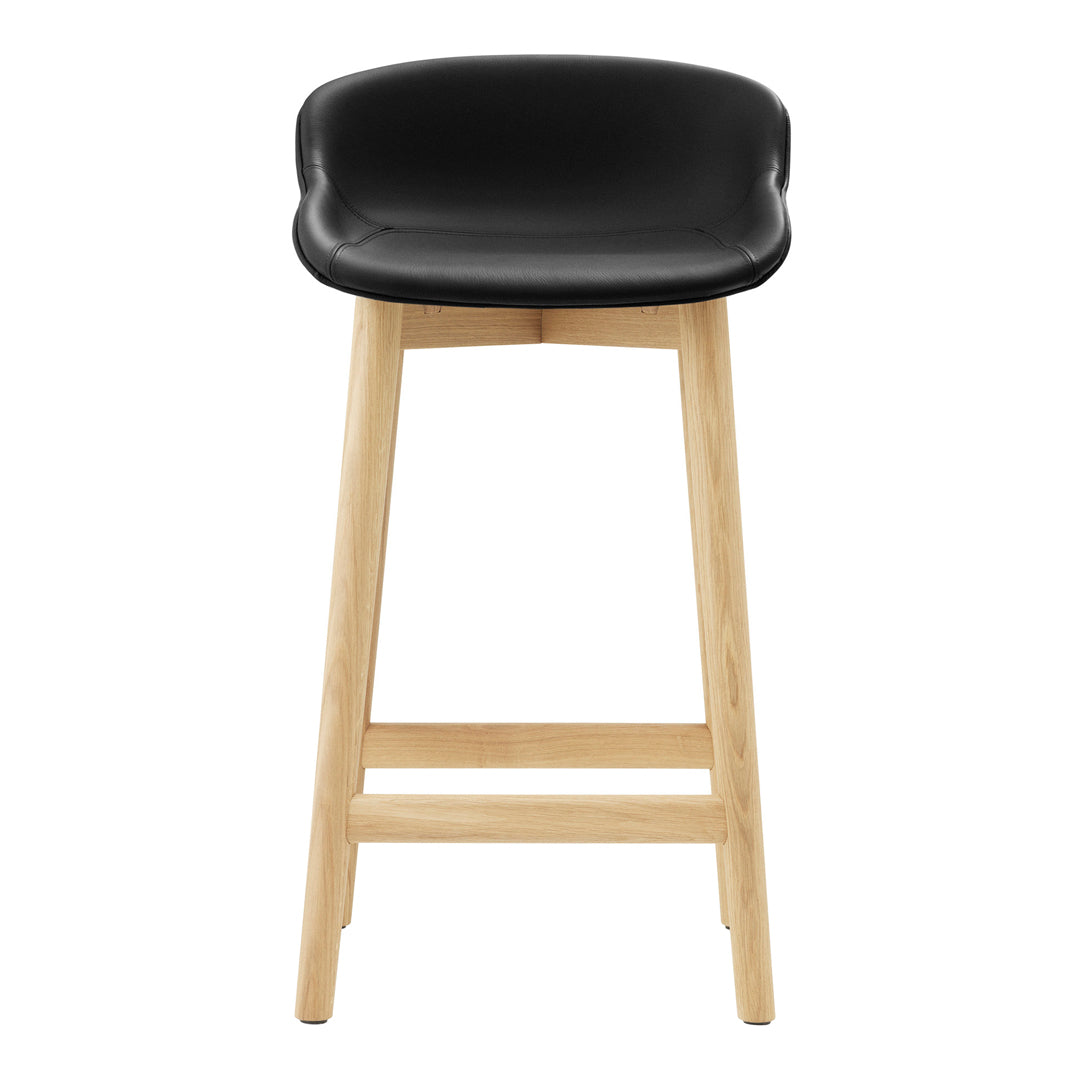 Premium Hyg Counter Stool with Full Upholstered Seat & Sturdy Wood Base - Perfect for Kitchen Islands, Breakfast Bars & Home Decor