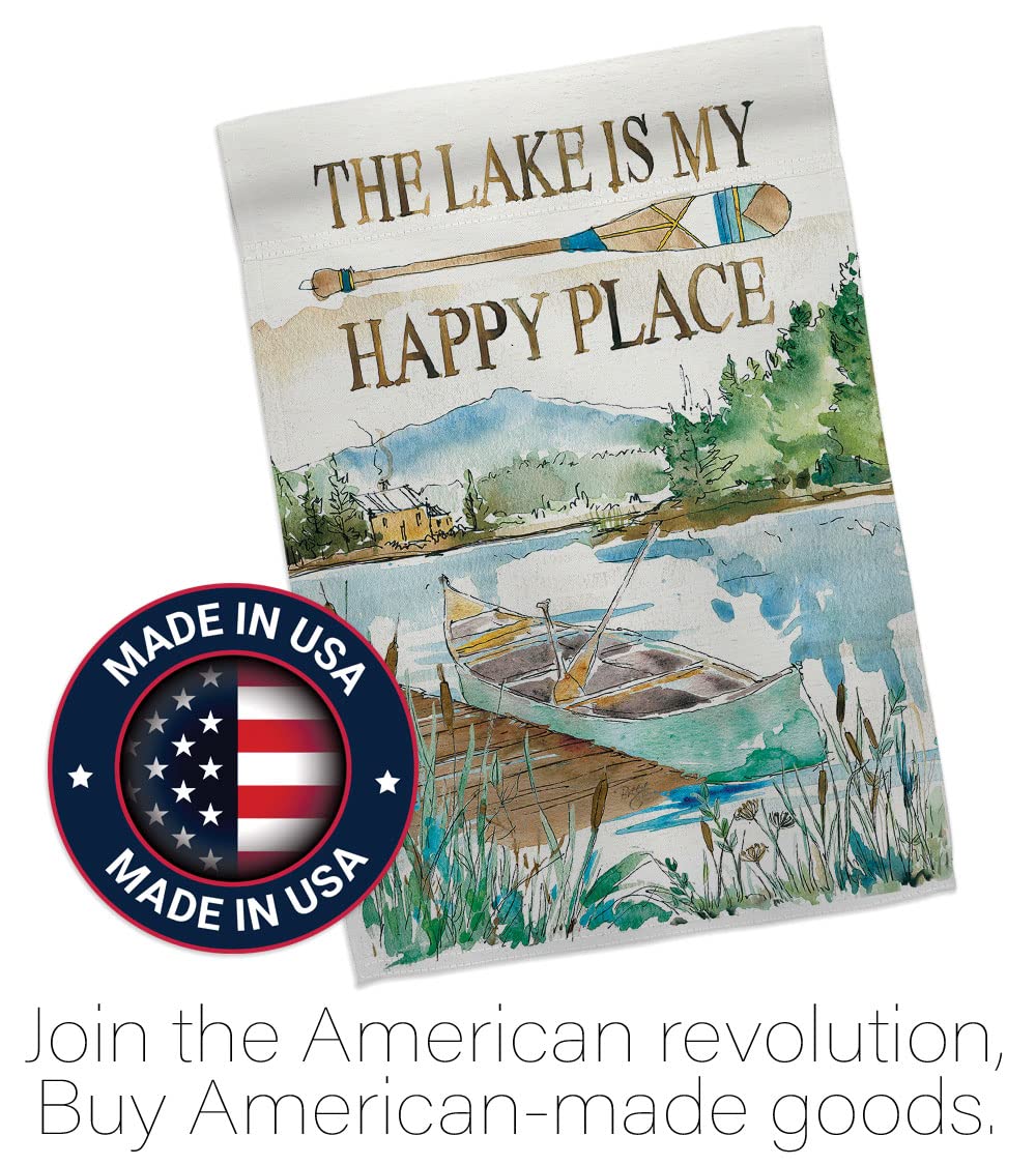 Happy Lake Nature Outdoor House Flag Set - 28