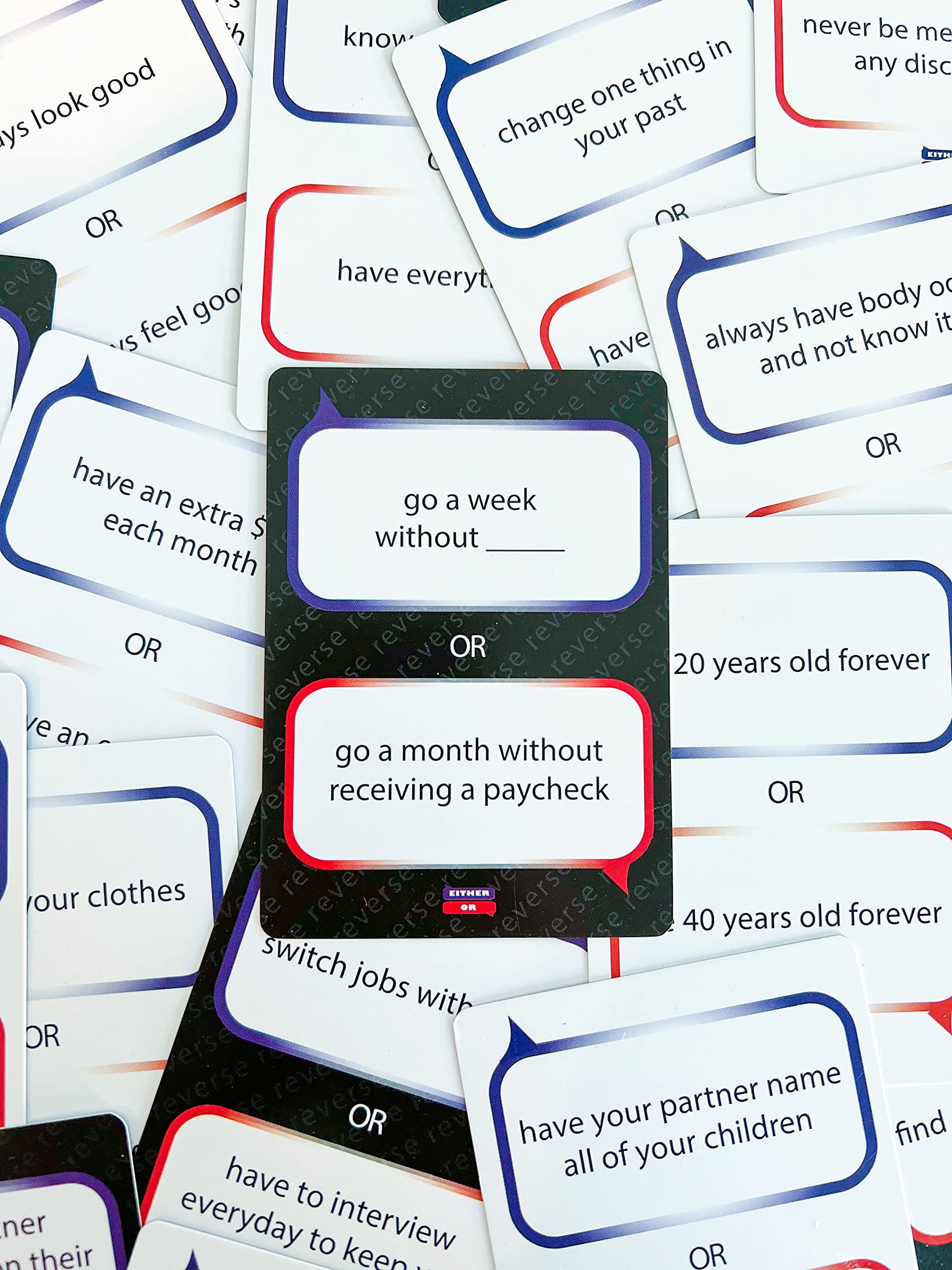 Either Or Couples Card Game - Fun Relationship Conversation Starter for Date Nights, Valentine's Day, Anniversaries, Road Trips & Vacations | Perfect Romantic Gift for Couples