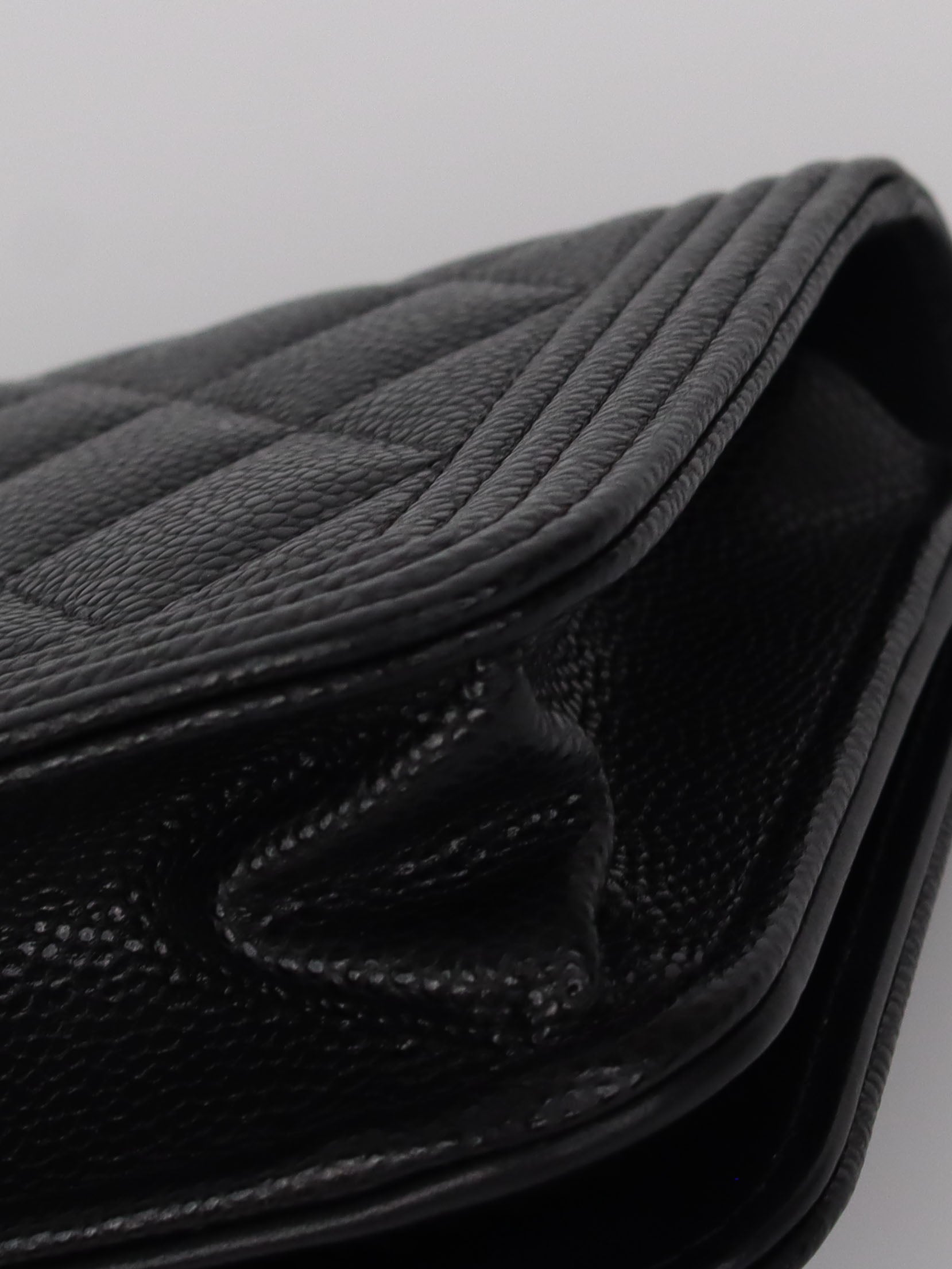 Chanel Black Caviar Leather Boy Wallet on Chain Crossbody Bag - Luxury Designer Handbag for Women, Perfect for Evening Parties & Date Nights