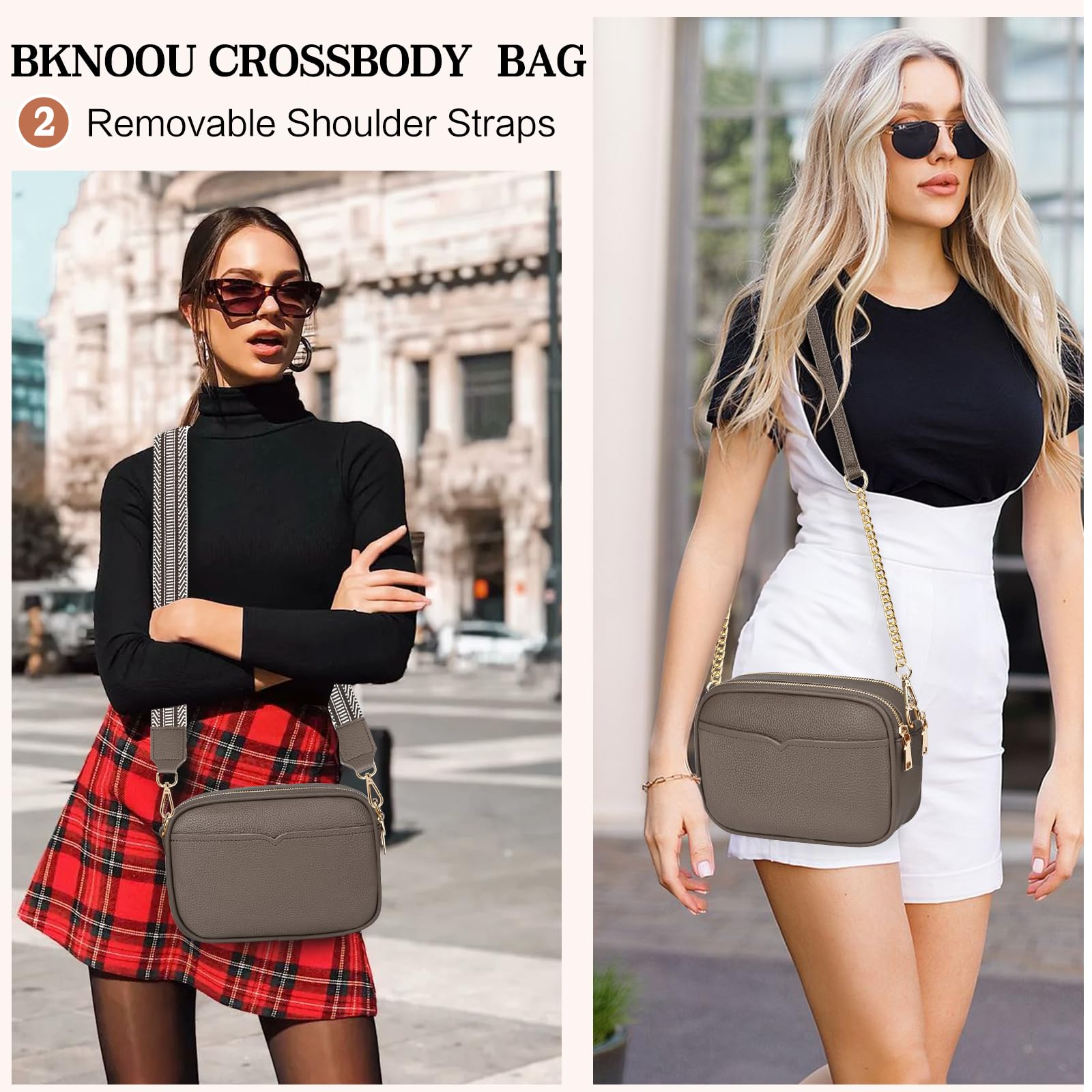 Trendy Women's Small Crossbody Bag - PU Leather Shoulder Handbag with 2 Adjustable Straps | Perfect for Everyday Use, Travel & Shopping