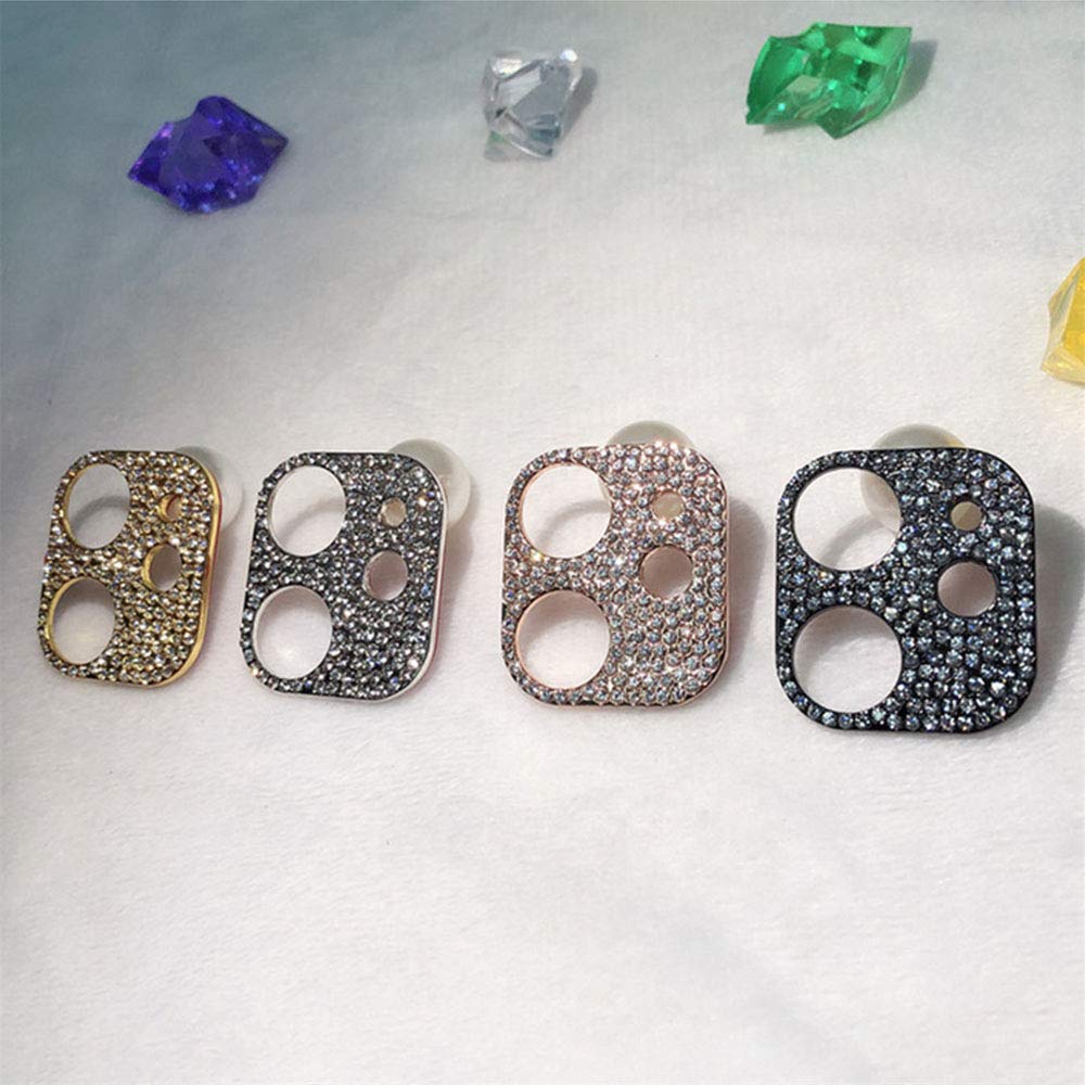 2 Pack 3D Glitter Bling Diamond Camera Lens Cover Protector for iPhone 12 - Silver | Scratch-Resistant Sticker Protector | Perfect for Parties, Travel & Everyday Protection