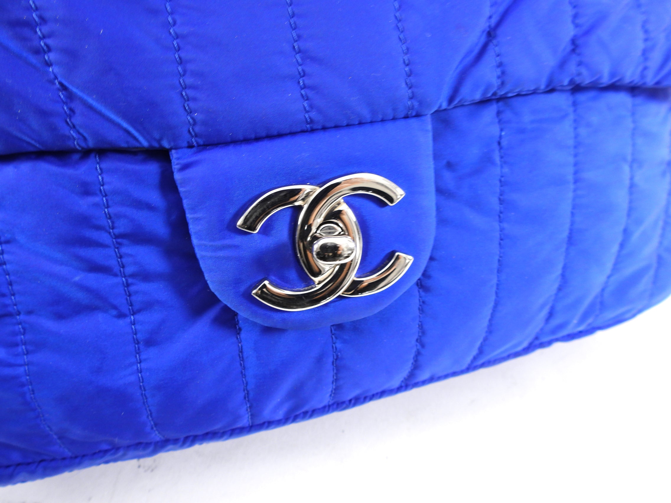 Chanel 12P Cobalt Blue Nylon Flap Bag with Pouch - Luxury Designer Shoulder Bag for Women | Perfect for Evening Parties, Date Nights & Special Occasions
