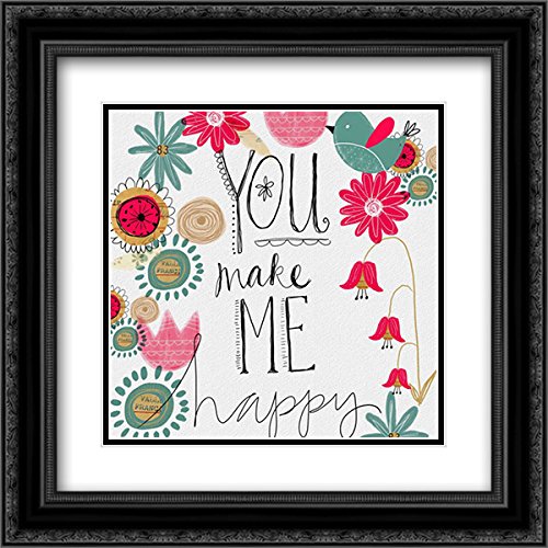 You Make Me Happy - 15x15 Black Ornate Framed Double Matted Museum Art Print by Katie Doucette | Perfect for Living Room, Bedroom & Office Wall Decor