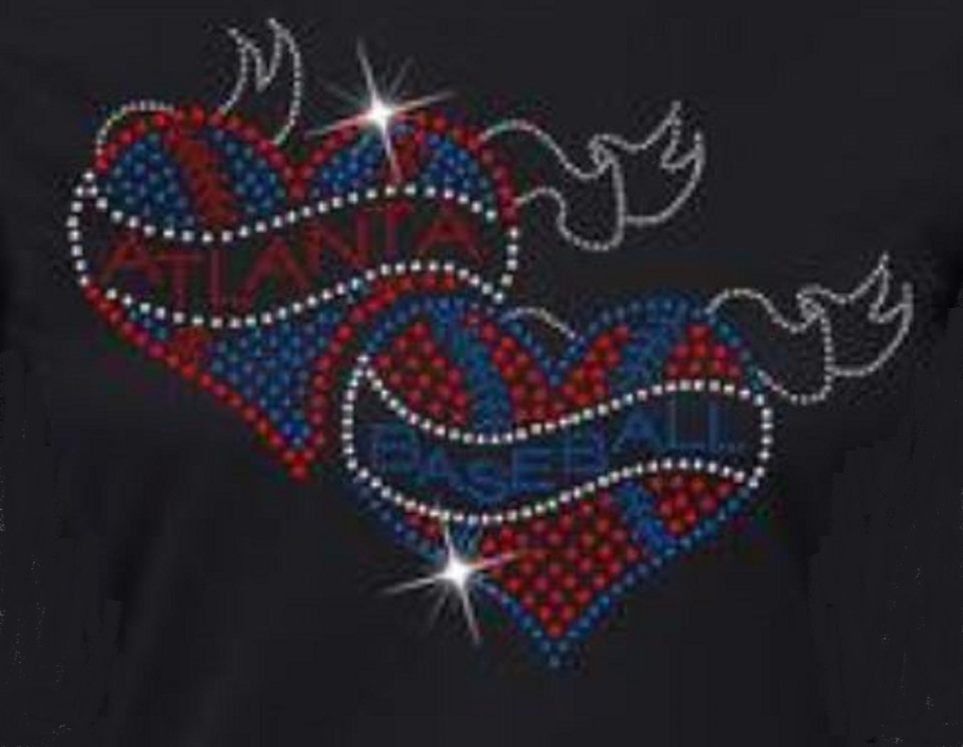 Atlanta Baseball Rhinestone Iron-On Transfer - DIY Custom Apparel for Sports Fans & Team Spirit