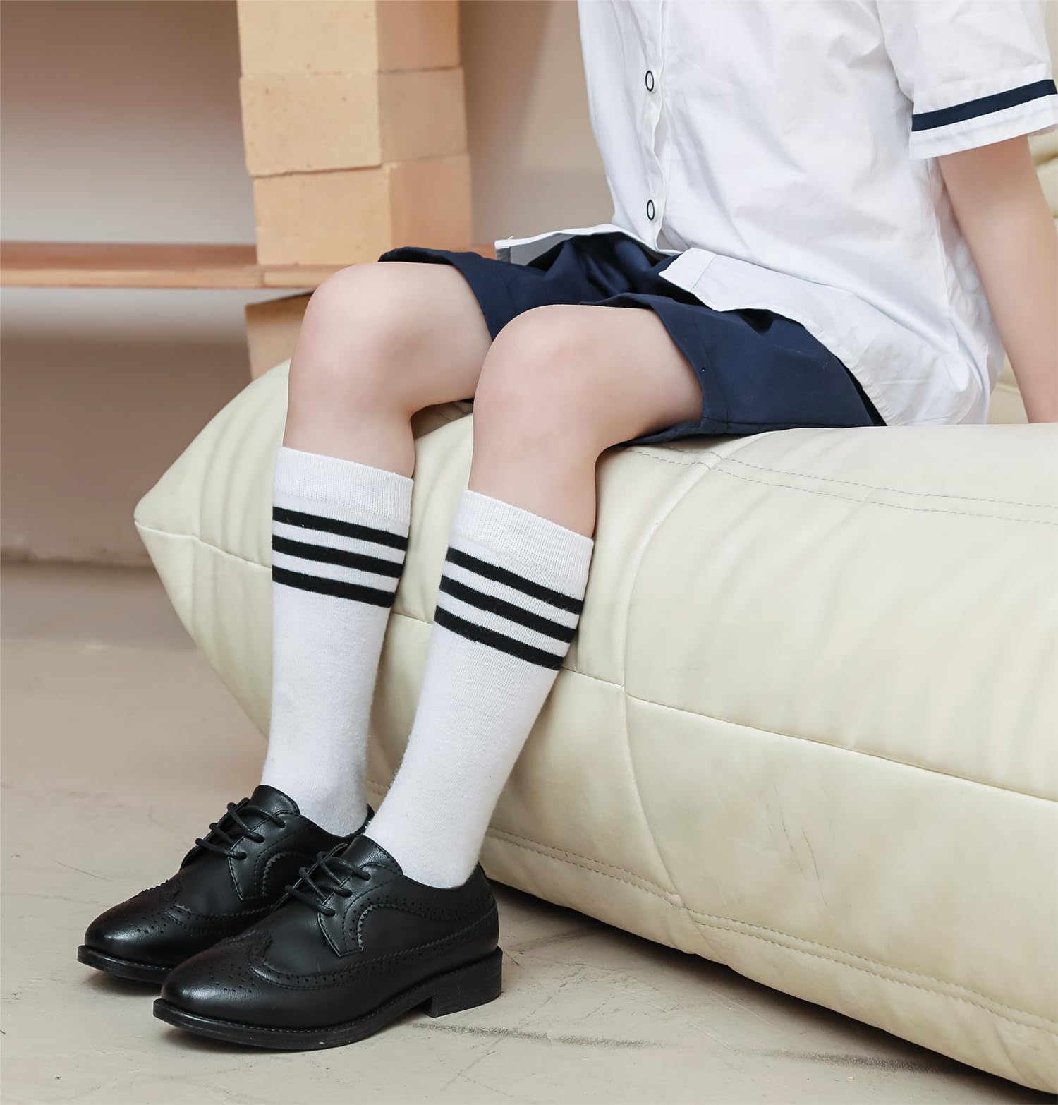 kkdom Boys & Girls Oxford Dress Shoes - Leather Wingtip Lace-Up Formal Shoes for School, Wedding & Special Occasions