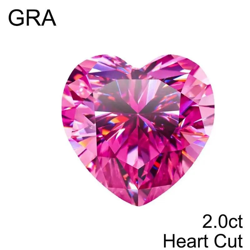 **100% Real Pink Loose Moissanite Gemstone - Lab-Created for Women's Jewelry (Round/Pear/Emerald/Oval Cut) | GRA Certified | Perfect for Engagement Rings, Wedding Bands & Fashion Jewelry**