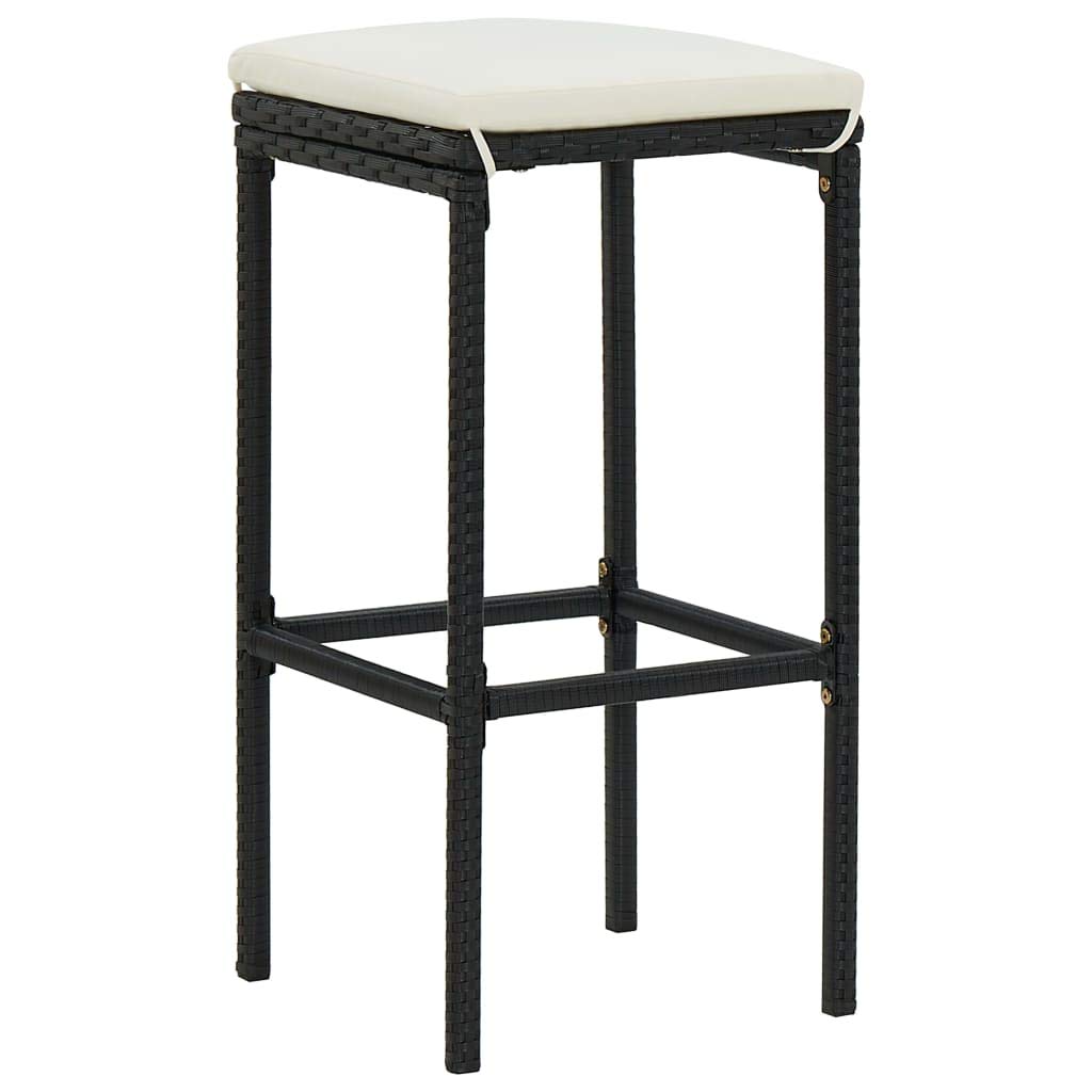 vidaXL 2/3/4/6 Pack Bar Stools with Cushions - Wicker Rattan Counter Height Stools for Kitchen Island, Breakfast Bar & Outdoor Patio - Multiple Color Options