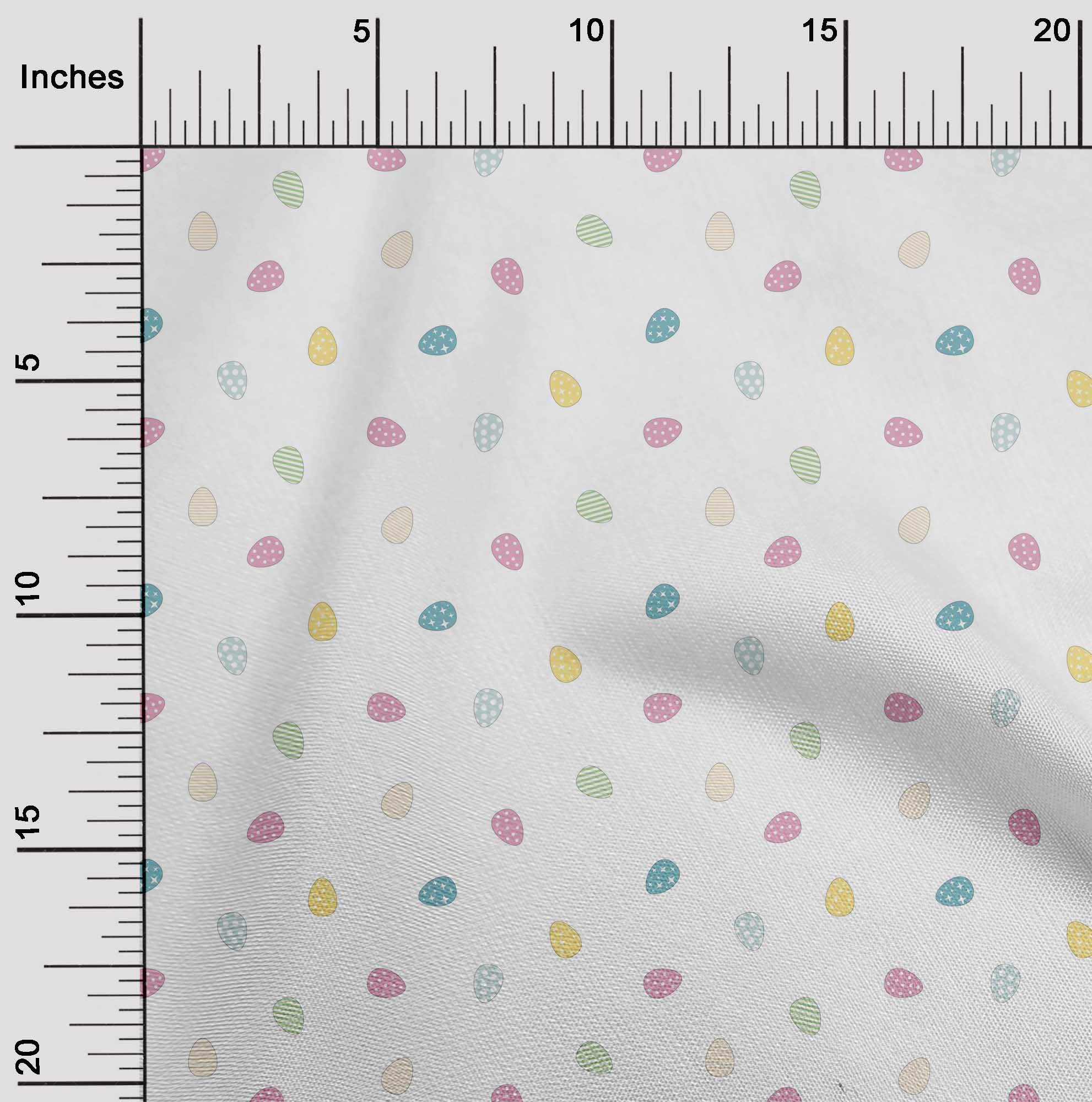 oneOone Cotton Poplin Fabric - Easter Egg Print Fabric 56