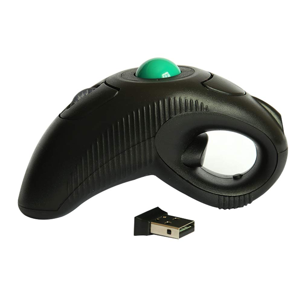 WAWLIVING Wireless Ergonomic Trackball Mouse with Laser Pointer - Ambidextrous Design, Adjustable DPI for Laptop & Desktop PC - Perfect for Office Work, Graphic Design & Left/Right Handed Users