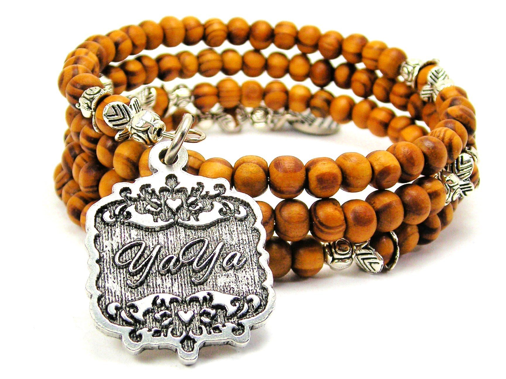 Victorian Scroll Wood Wrap Bracelet for Women - Handmade Adjustable Boho Wooden Bangle - Perfect for Casual Wear, Boho Chic Outfits & Festival Fashion