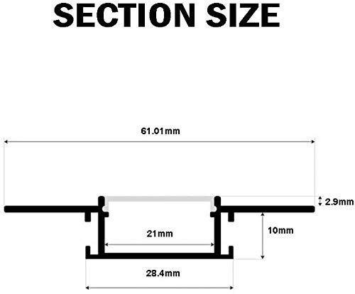 16-Pack 3.3ft LED Aluminum Channel with Flange & Diffuser - Drywall Mount Strip Light Housing for Kitchen, Bedroom, and Cabinet Lighting