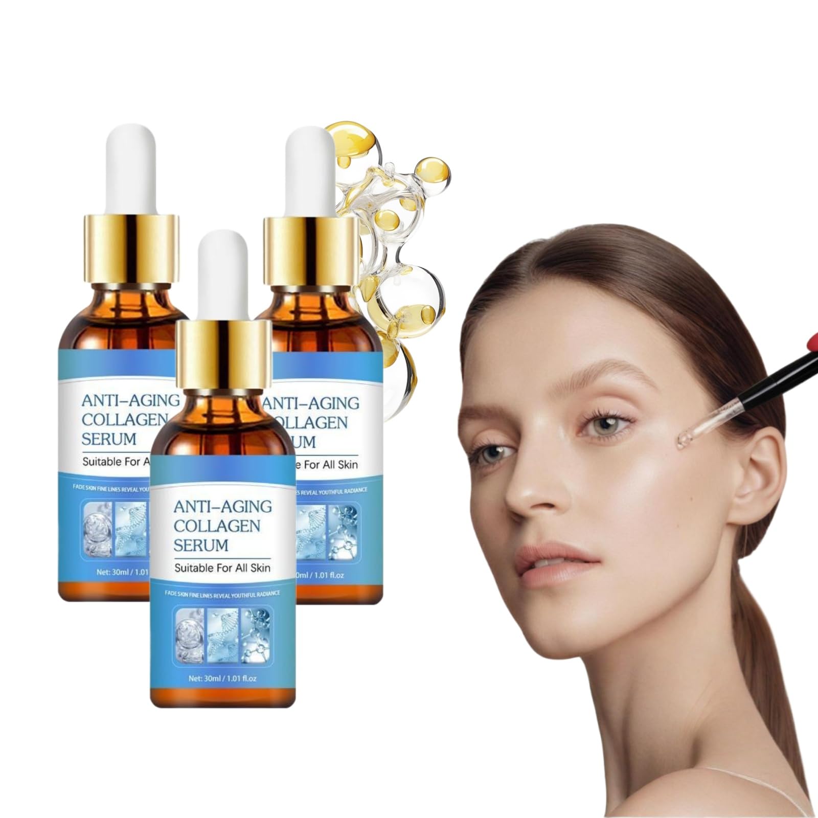 **Best Anti-Aging Collagen Serum for Mature Skin – Instant Tightening, Reduces Fine Lines & Wrinkles – 3-Pack – Perfect for Night Routine & Daily Skincare**