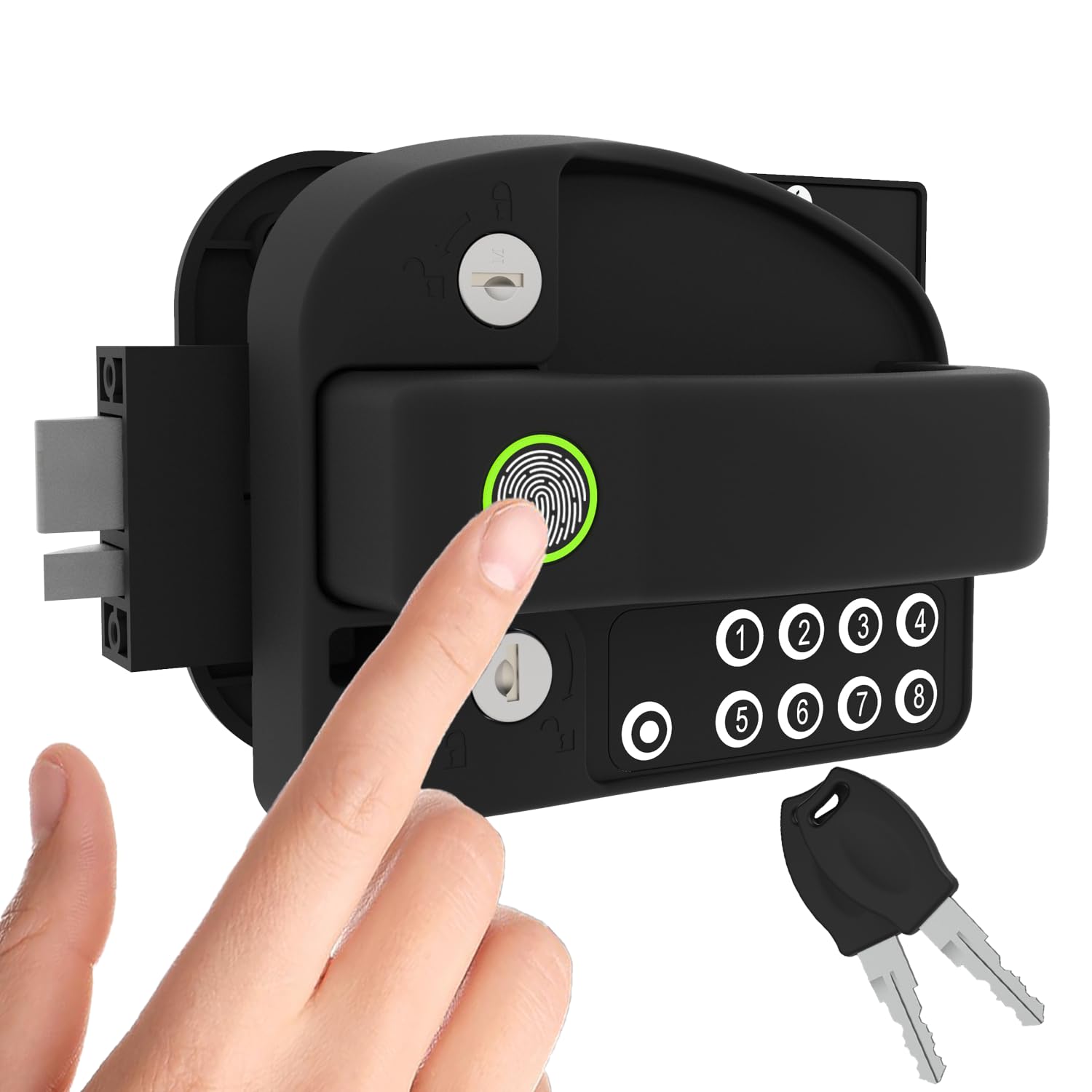 RV Master Keyless Entry Door Lock with Fingerprint, Passcode & Keys - 3.75