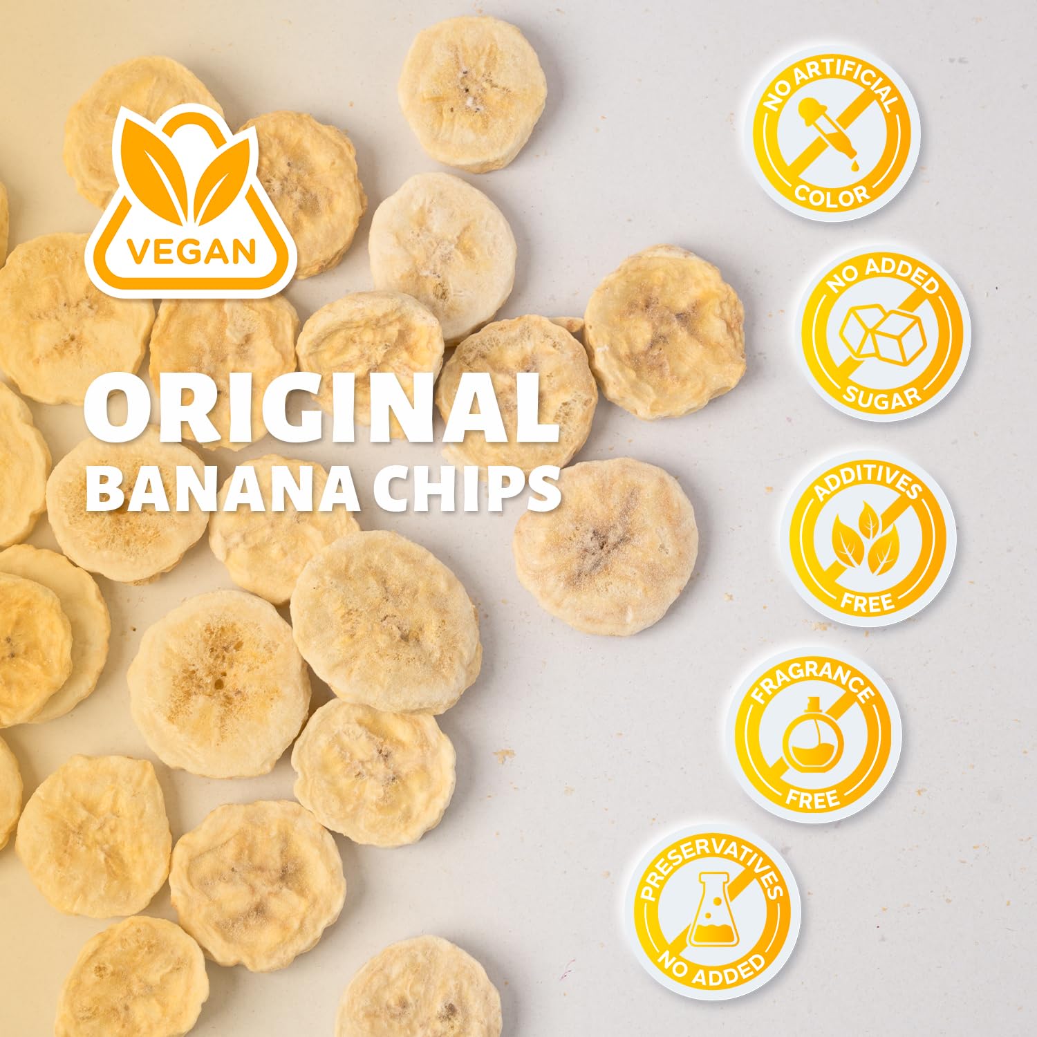 DARLAC FARMS Organic Freeze Dried Banana Chips - 5.29 Oz, No Sugar Added, Crunchy Healthy Snack for Kids & Adults | Perfect for Lunchboxes, Hiking, and On-the-Go Snacking