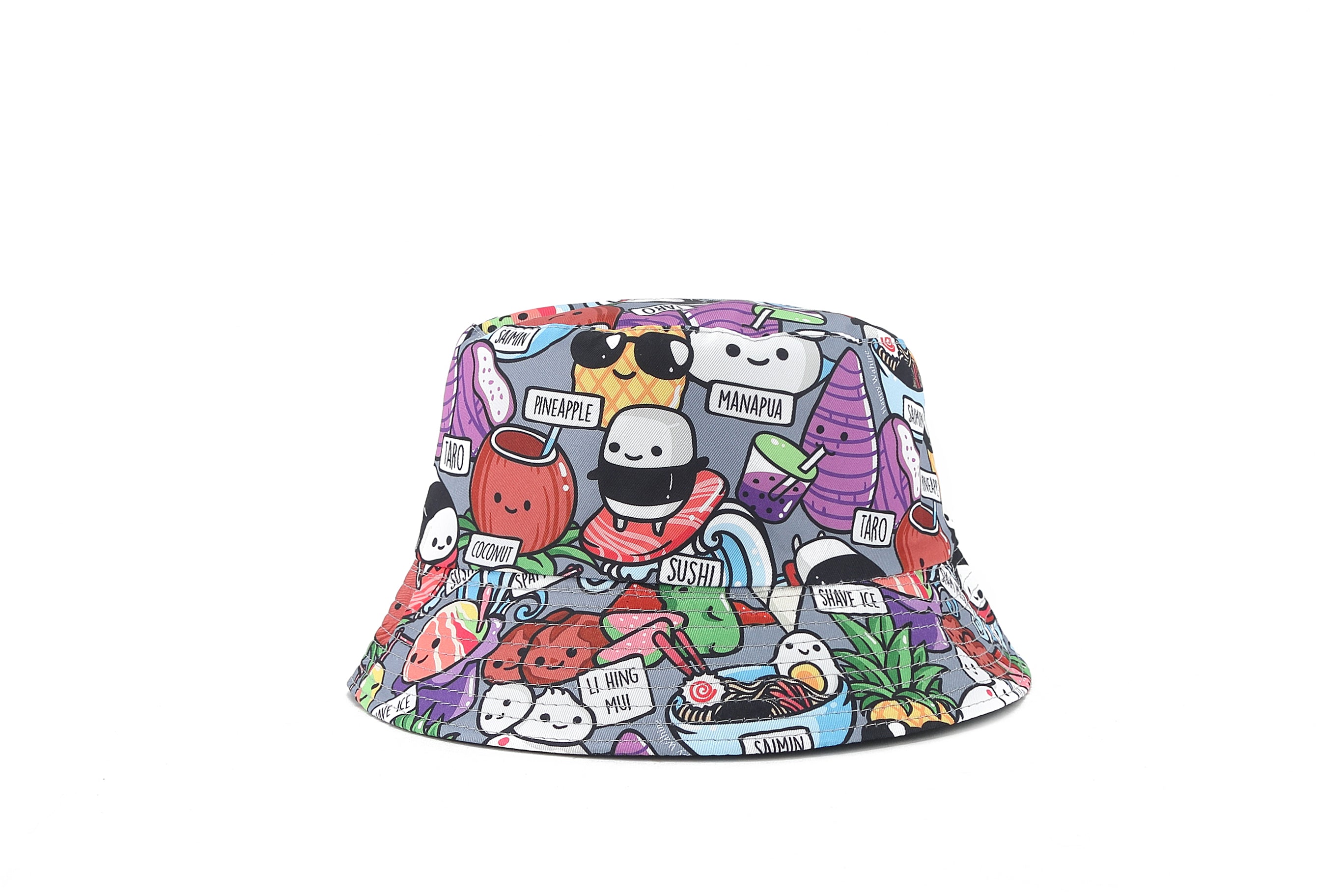 Stylish Grey Bucket Hat for Men & Women - Hawaiian-Inspired Sun Protection - Perfect for Beach, Travel, and Outdoor Adventures