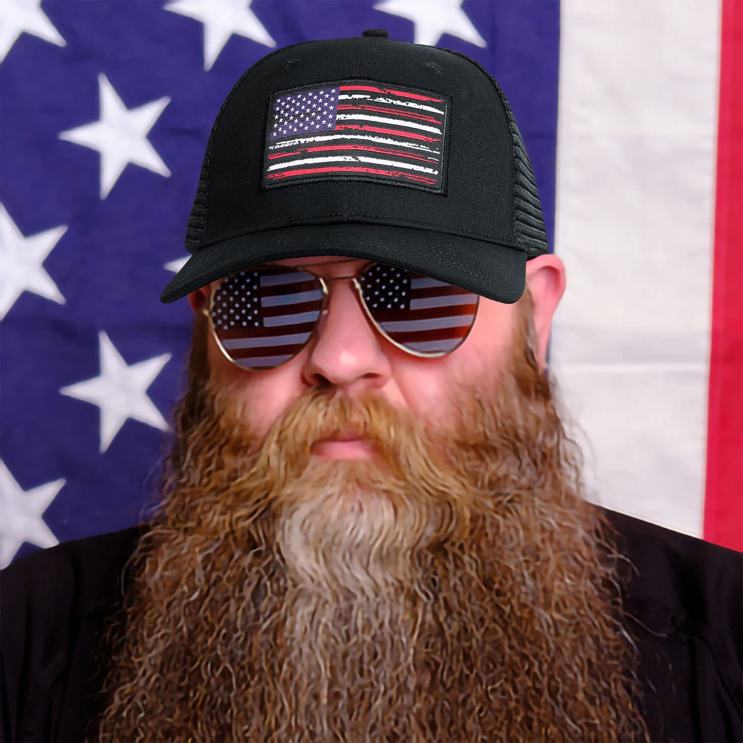 USA Flag Baseball Cap for Men & Women - Adjustable Snapback Trucker Hat with Patriotic American Flag Design - Perfect for Outdoor Activities, Sports & Casual Wear