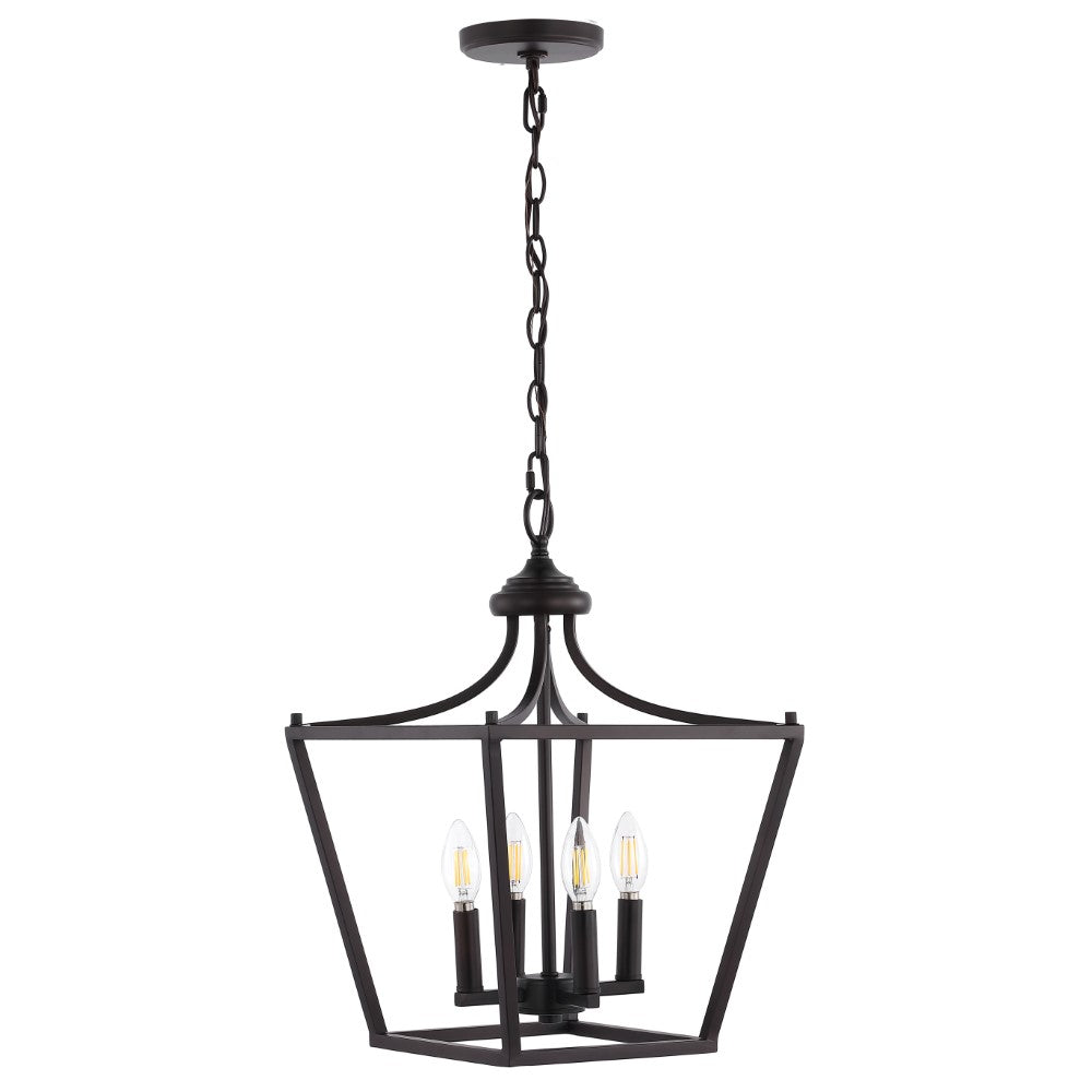 Vintage Camden Iron Classic Midcentury Modern Pendant Lantern - Industrial Style Hanging Light Fixture for Kitchen Island, Dining Room & Entryway Lighting