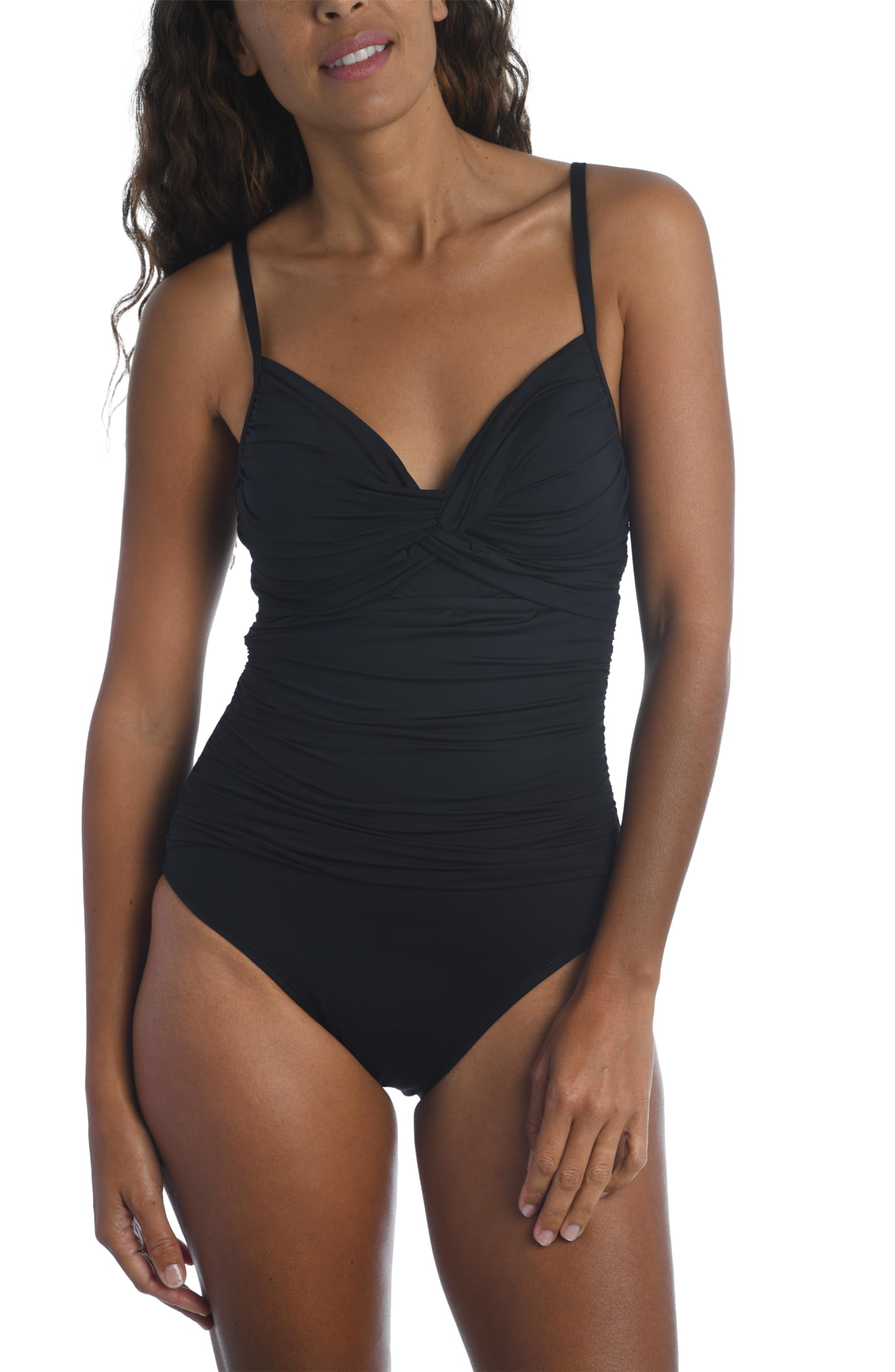 La Blanca Women's One Piece Swimsuit - Over The Shoulder Bathing Suit with Tropical Print | Perfect for Beach Vacations, Pool Parties & Summer Getaways