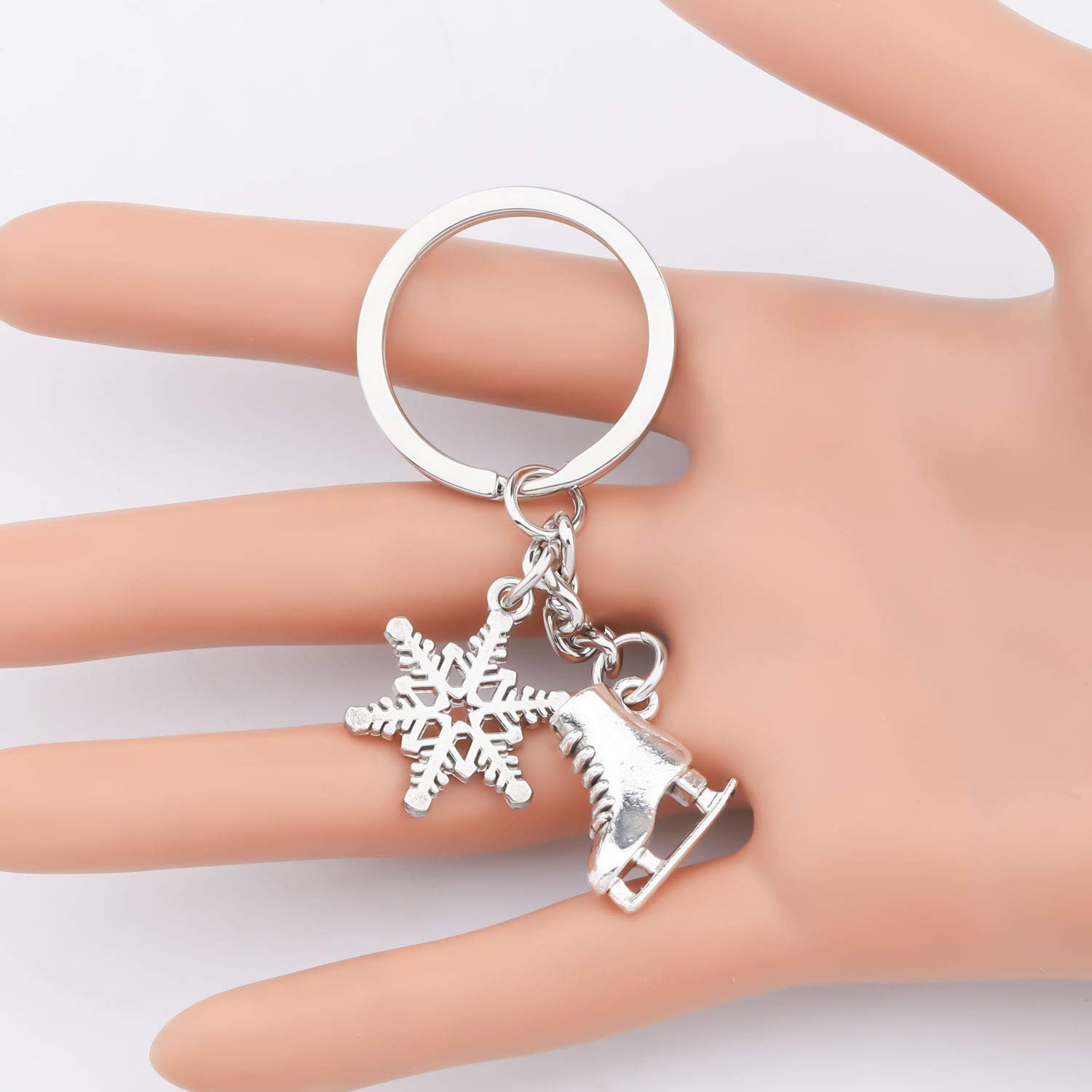 AKTAP Ice Skate Pendant Keychain - Stainless Steel Figure Skating Jewelry Gift for Skaters, Coaches & Ice Hockey Fans - Perfect for Christmas Stocking Stuffers, Winter Sports Accessories & Skate Bag Charms