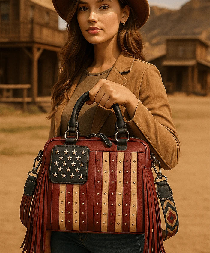 Montana West Liberty Doctor 3 Way Crossbody Bag - Limited Edition Patriotic Fringe Handbag for Women | Perfect for Work, Travel & Casual Outings