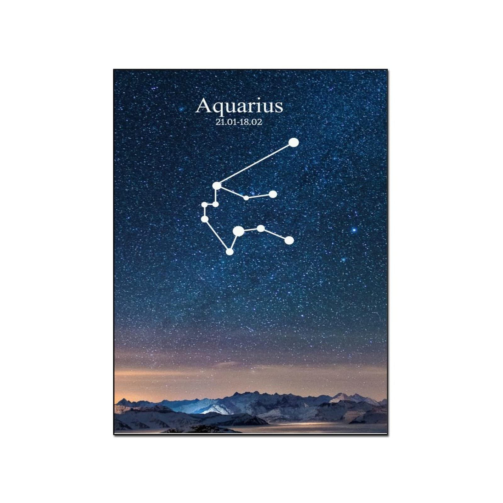 12 Zodiac Constellation Posters - Pisces, Aries, Taurus, Gemini, Cancer, Leo, Virgo, Libra, Scorpio, Sagittarius, Capricorn, Aquarius Star Map Wall Art Prints for Home & Office Decor, Astrology Gifts