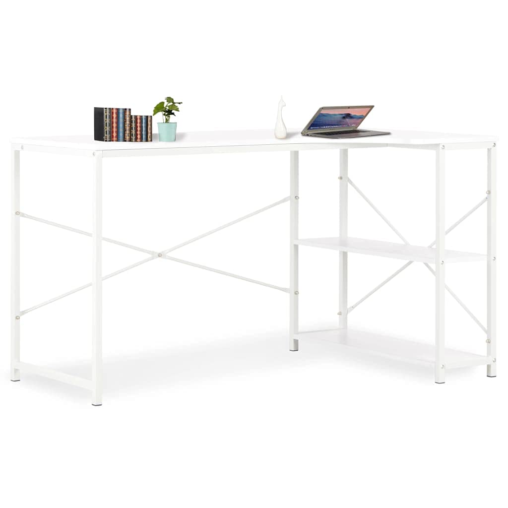 Tikarti 47.2 Inch White Computer Desk with Keyboard Tray, 28.3