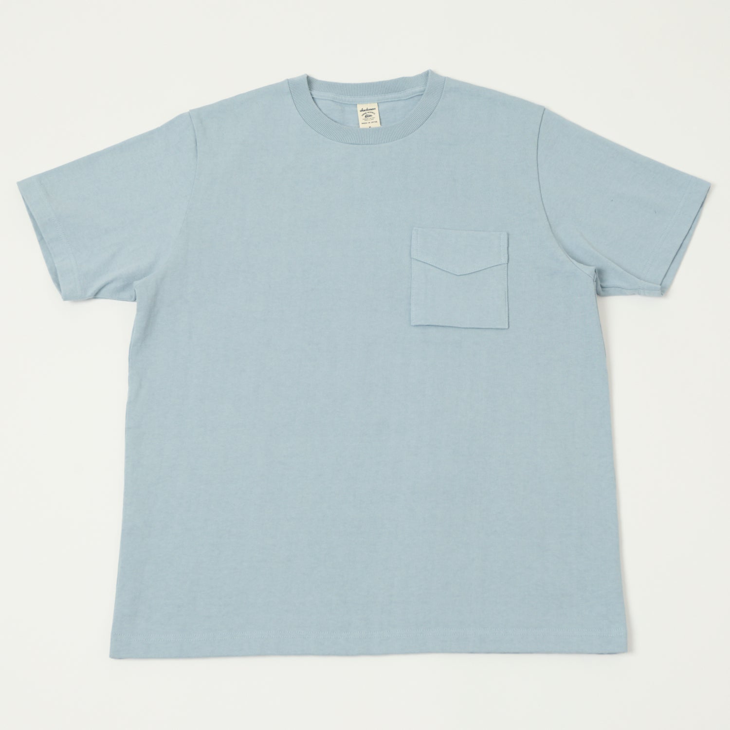 Jackman Dotsume Pocket T-Shirt for Men - Pale Sax Blue Casual Tee - Perfect for Everyday Wear, Outings & Relaxing