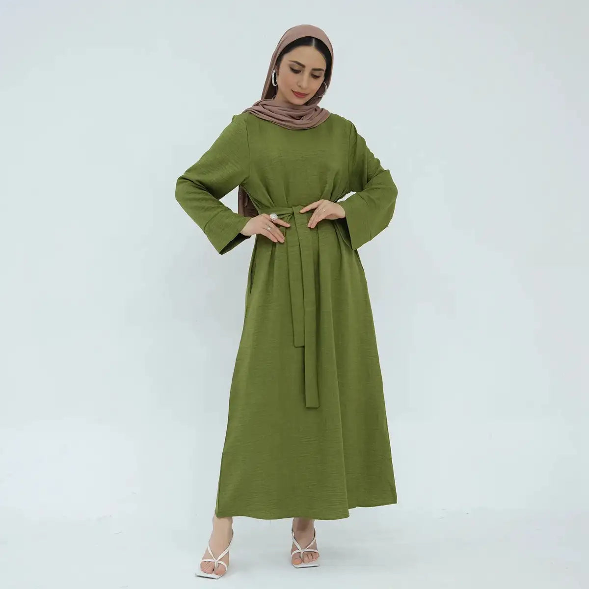 Stylish Plain Wrinkle-Resistant Abaya Dress with Pockets - Perfect for Daily Wear, Prayer & Modest Fashion