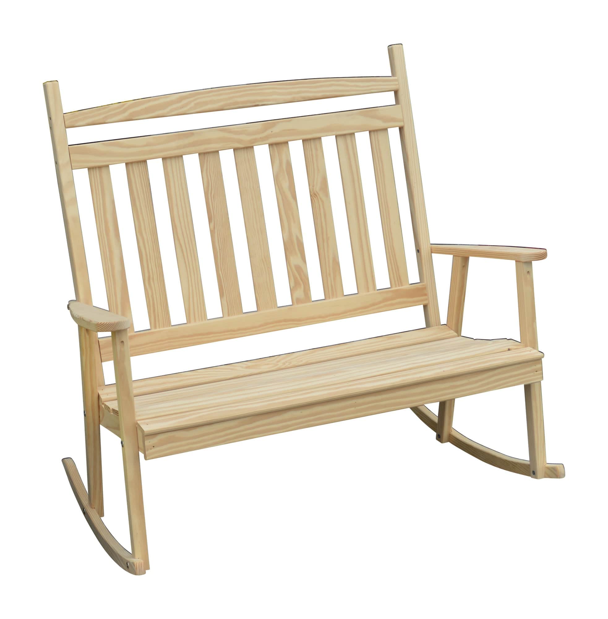 Keystone Amish Co. Classic Double Porch Rocker - Handcrafted Solid Wood Rocking Chair for Outdoor Porch, Patio & Garden Relaxation
