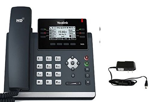 Yealink T42S VoIP Business IP Phone with Power Adapter - HD Voice, 3-Line LCD Display, SIP Compatible for Office & Home Use
