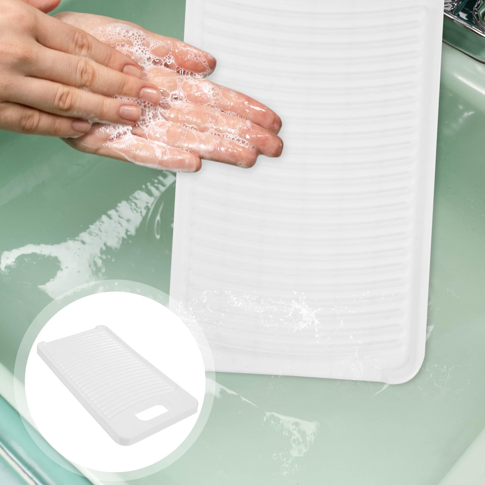 Amosfun Mini Plastic Washboard - 6x11 Inch Portable Hand Washing Board for Laundry, Delicates & Travel - Compact Household Cleaning Tool for Socks, Underwear & Small Clothes