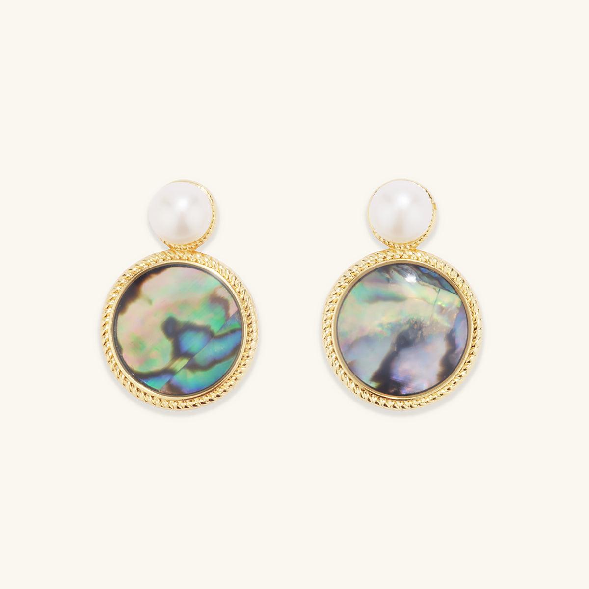 Elegant Freshwater Pearl & Abalone Shell Drop Earrings for Women | Handmade Dangle Jewelry | Perfect for Weddings, Parties & Special Occasions