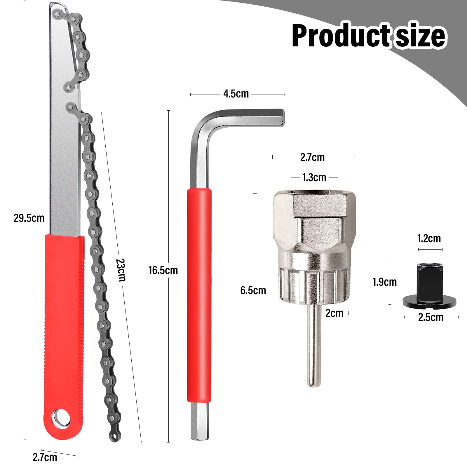 BEAUGIREW Bike Cassette Removal Tool Kit - Professional Bicycle Freewheel & Sprocket Remover with Chain Whip, Hex Wrench & Square Head - Perfect for MTB, Mountain & Road Bike Maintenance & Repair