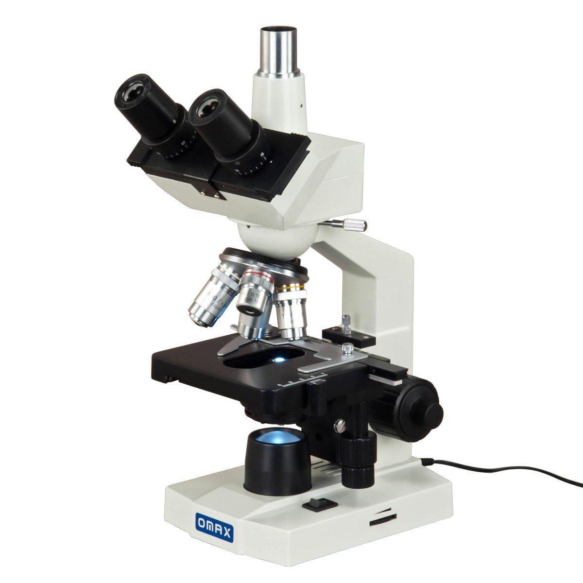 OMAX 40X-2000X Trinocular Compound LED Microscope for Lab Use | Professional Biological & Metallurgical Microscopy | Ideal for Students, Researchers & Hobbyists