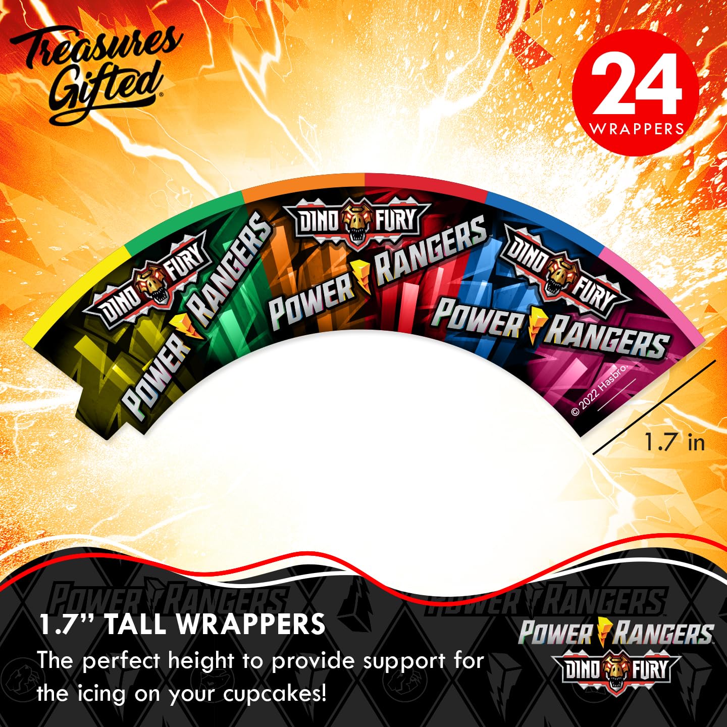 Power Rangers Cake Topper Set - 1 Cake Topper & 24 Cupcake Toppers with Wrappers - Officially Licensed Birthday Party Supplies for Kids - Perfect for Power Rangers Themed Birthday Cakes, Cupcakes and Celebrations