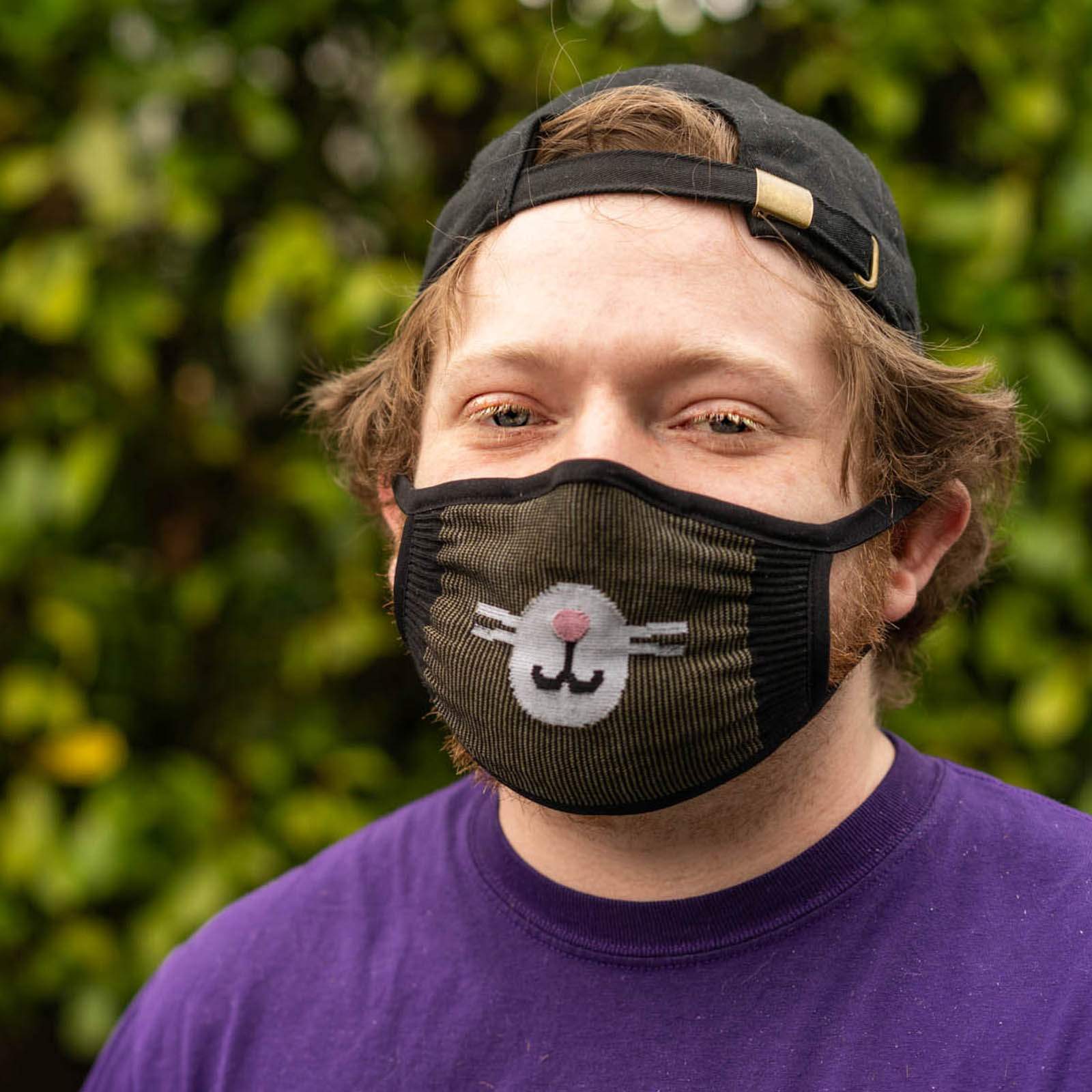 Reusable Adult Face Masks with Cat Print - Sock It To Me Everyday is Caturday Design - Comfortable & Washable for Daily Use, Work, School & Travel