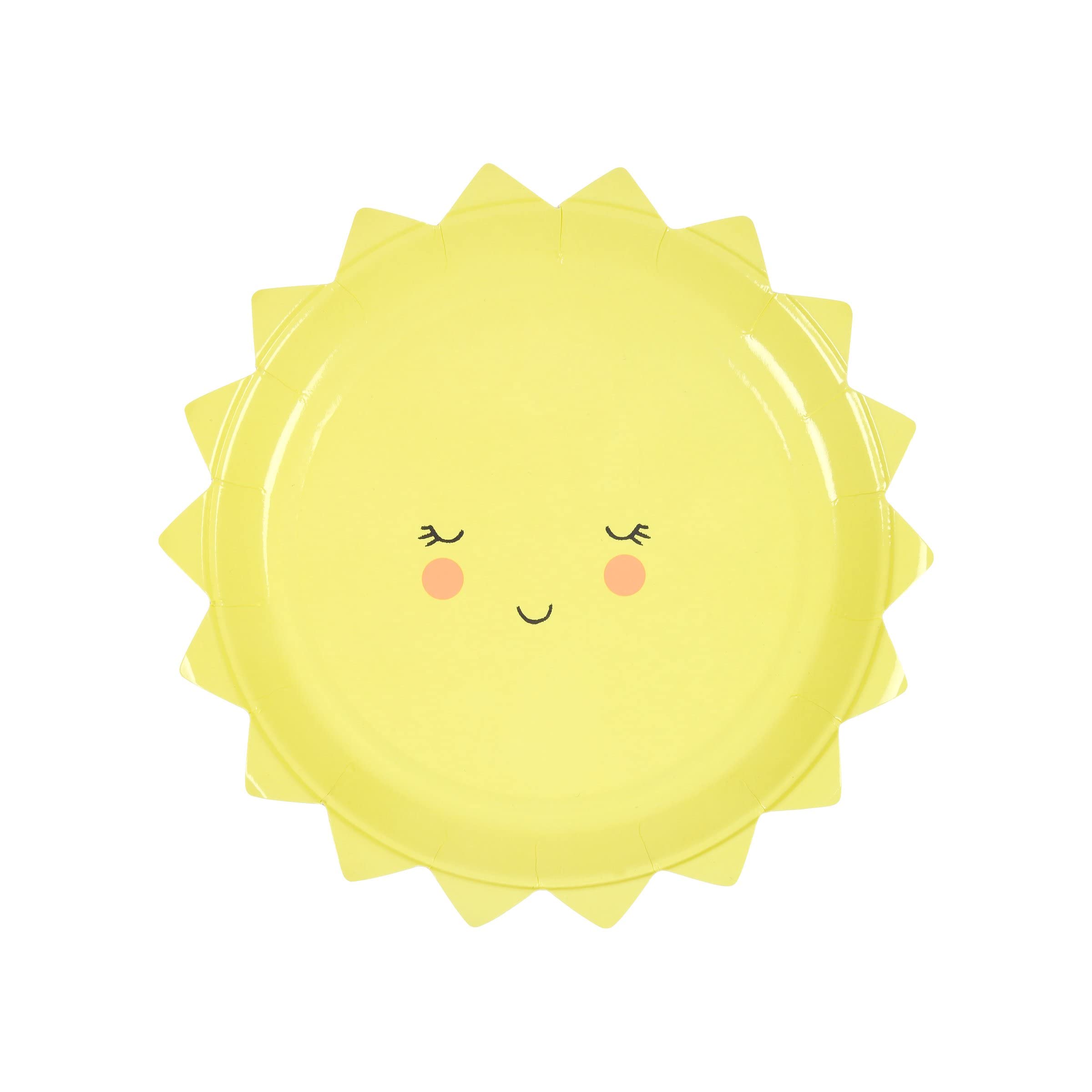 Meri Meri 157042 Small Yellow Plate - Perfect for Kids' Birthday Parties, Picnics & Home Decor
