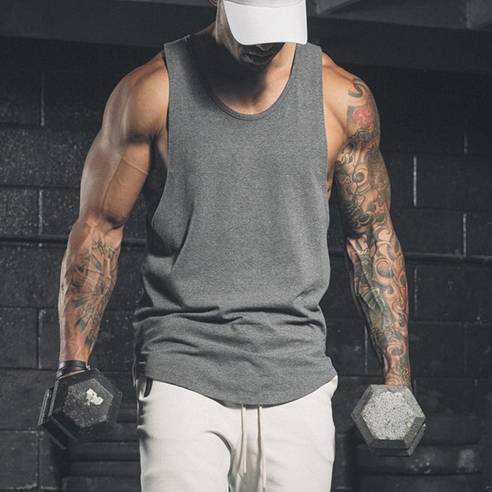 ZUEVI Men's Muscle Tank Tops - Sleeveless Workout Shirts for Bodybuilding & Gym Training - Breathable Stringer T-Shirts for Summer Fitness, Running & Outdoor Activities